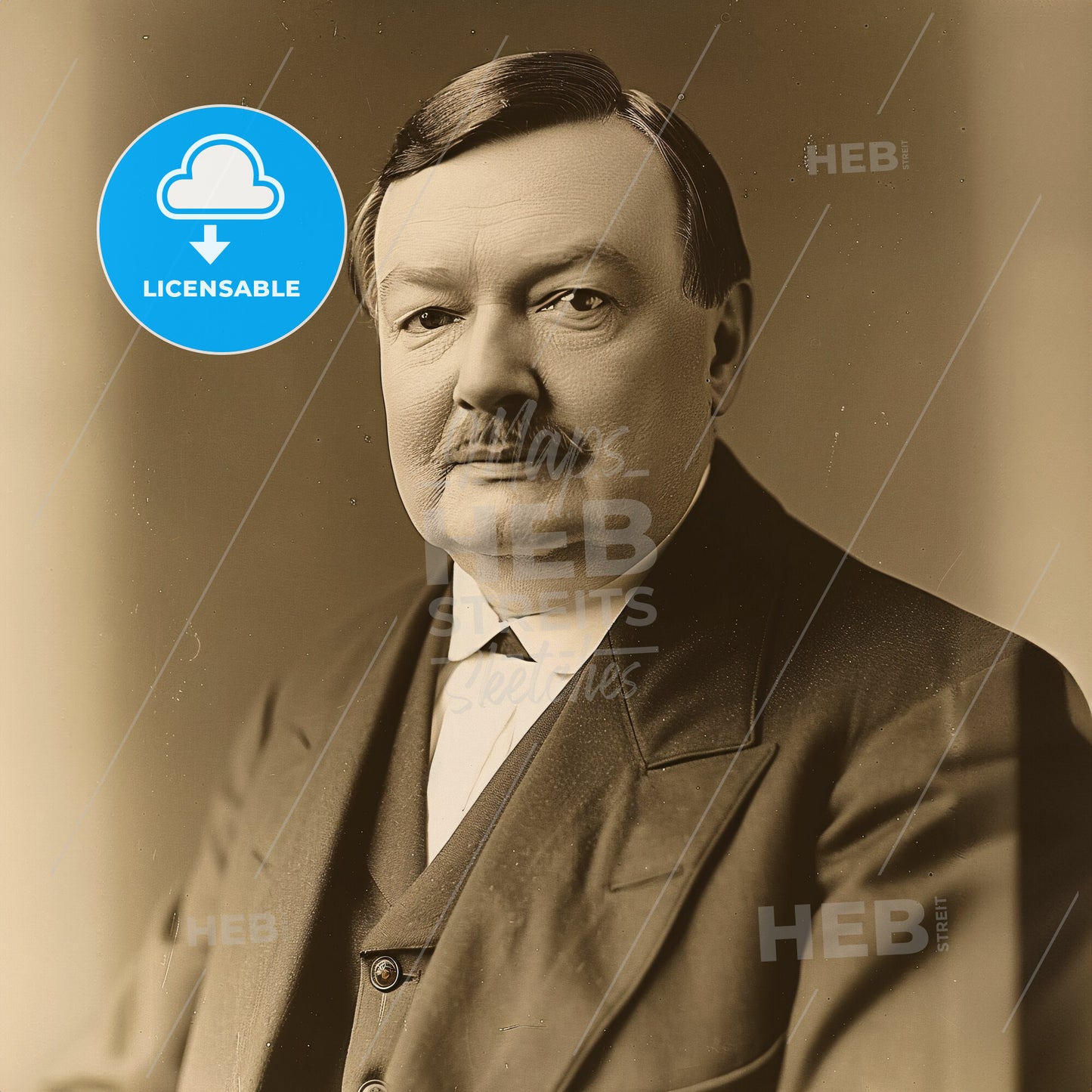 Alexander Glazunov, 1865 - 1936, Russian composer - A Man With A Mustache In A Suit