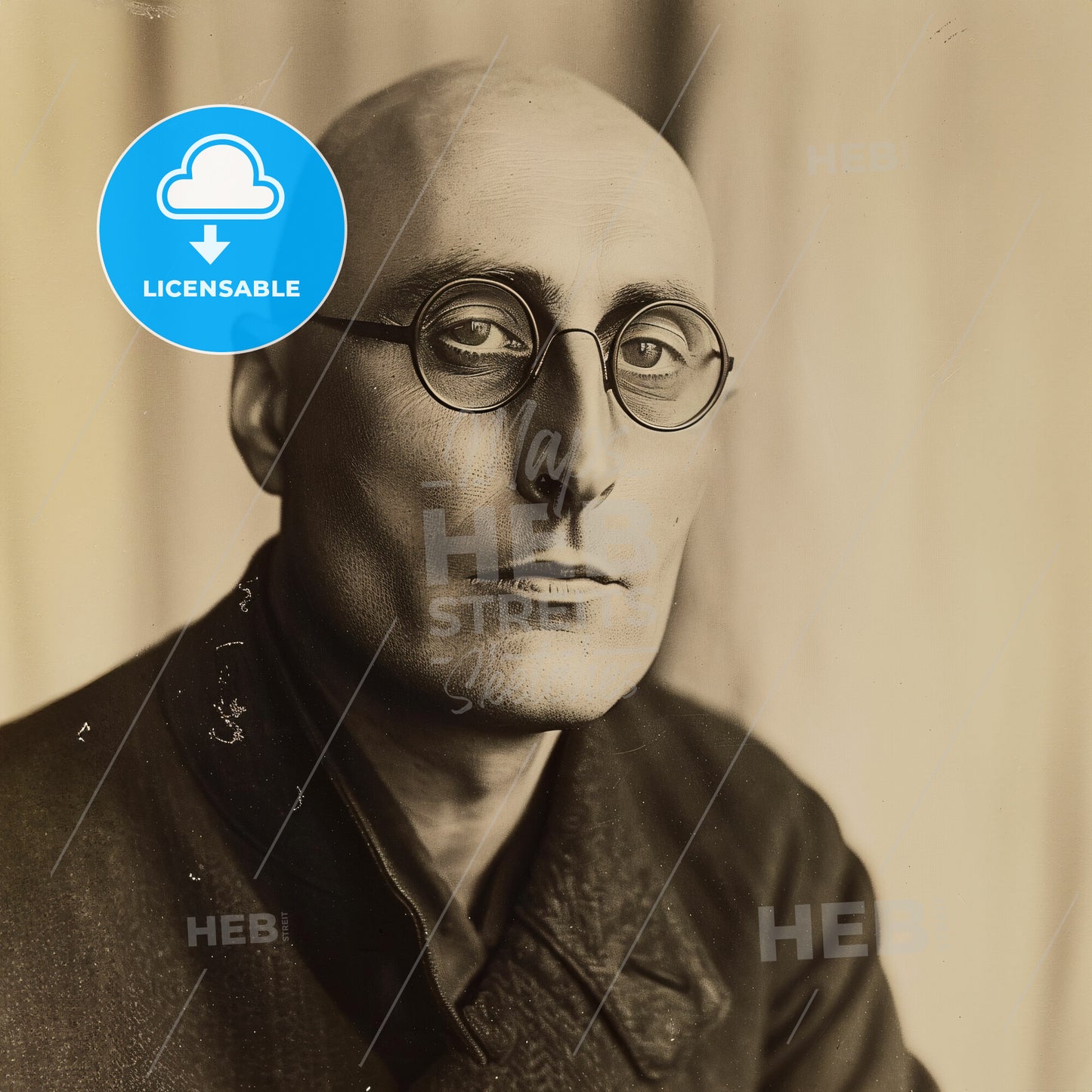 Alexander Rodchenko, 1891 - 1956, Russian artist and photographer - A Man Wearing Round Glasses