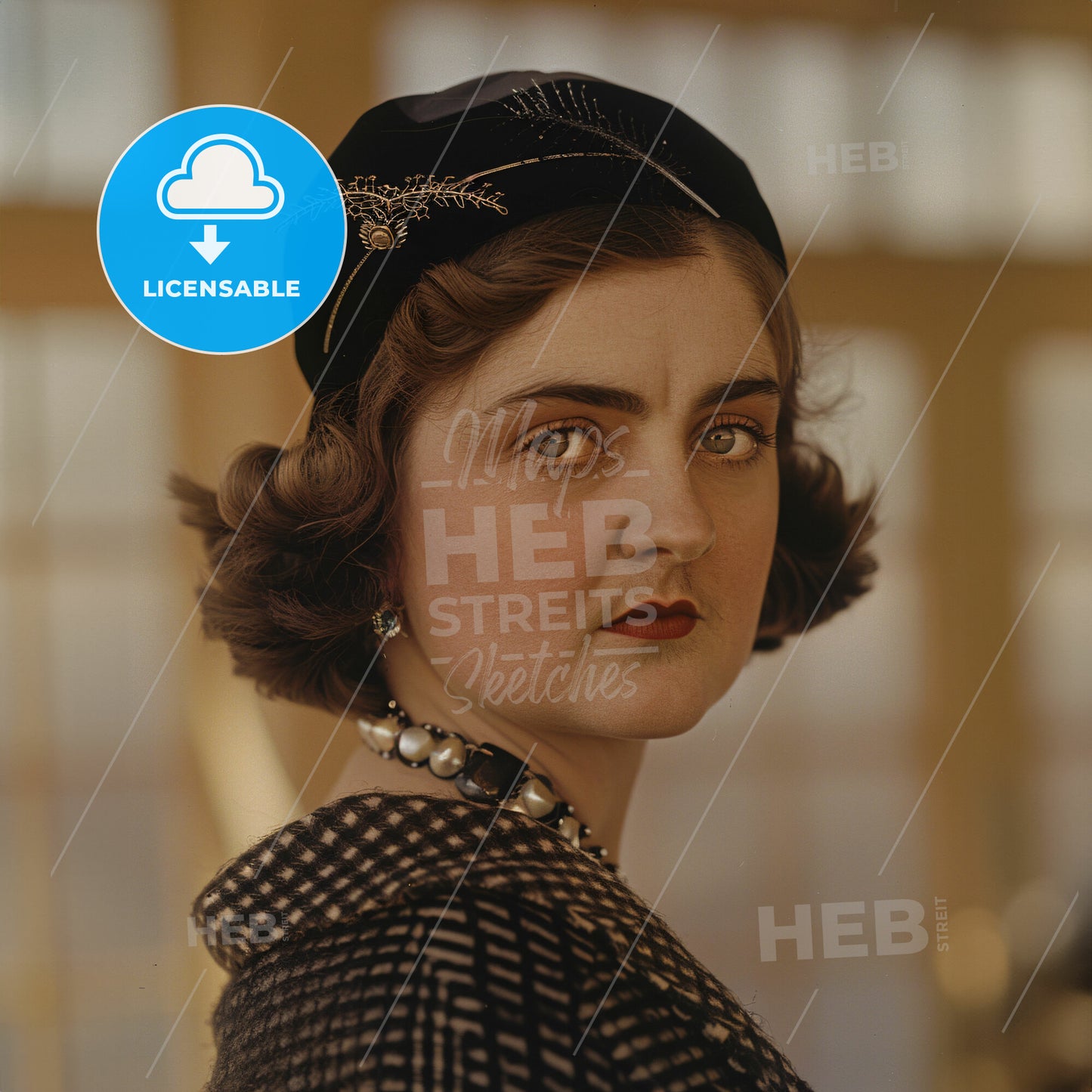 Barbara Hutton, 1912 - 1979, American socialite - A Woman With A Hat And Necklace