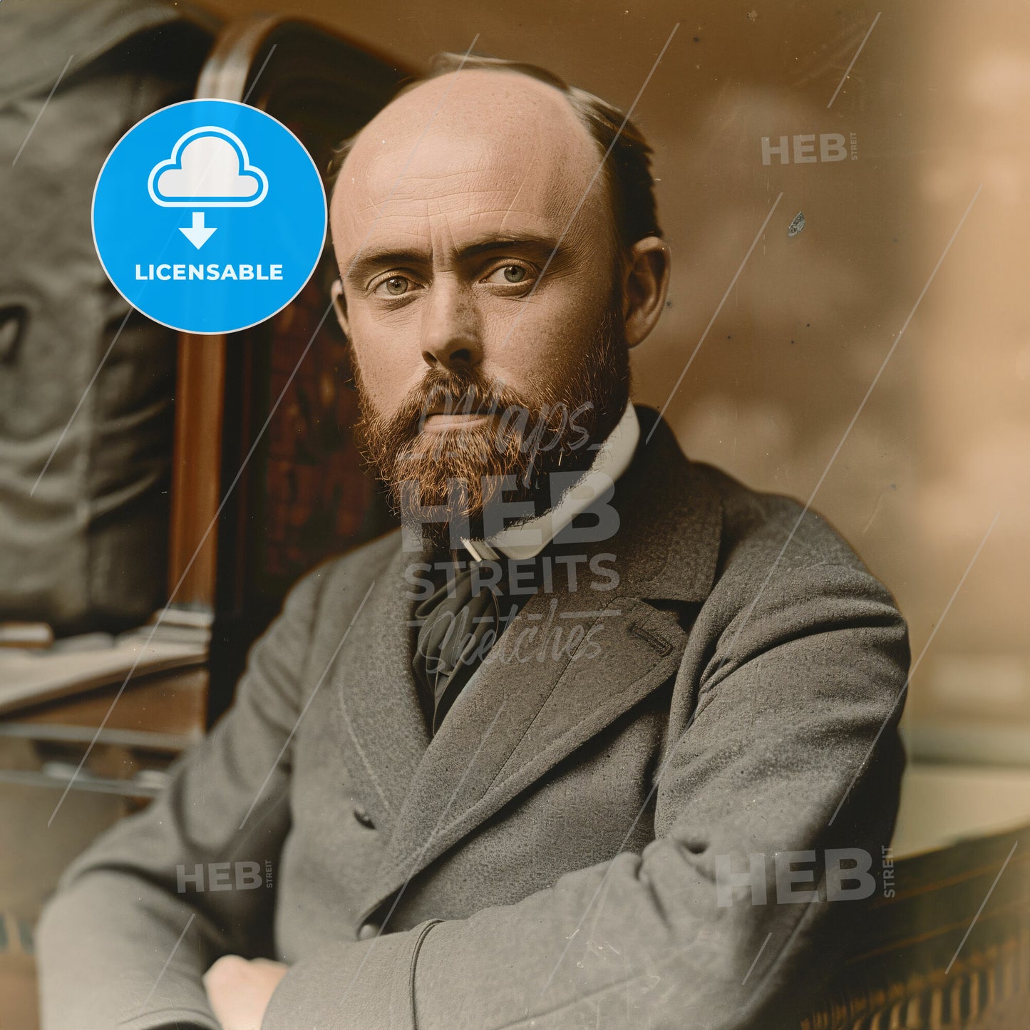 Charles Francis Adams Jr., 1835 - 1915, American railway executive - A Man With A Beard Sitting In A Chair