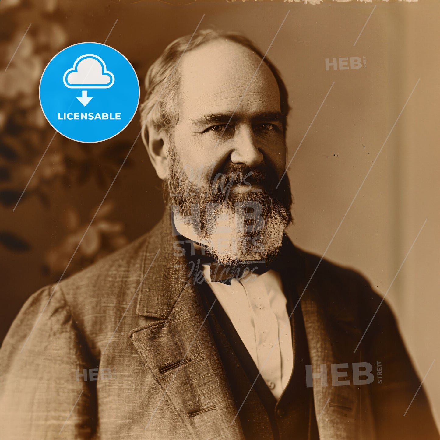 Collis Potter Huntington, 1821 - 1900, American industrialist - A Man With A Beard