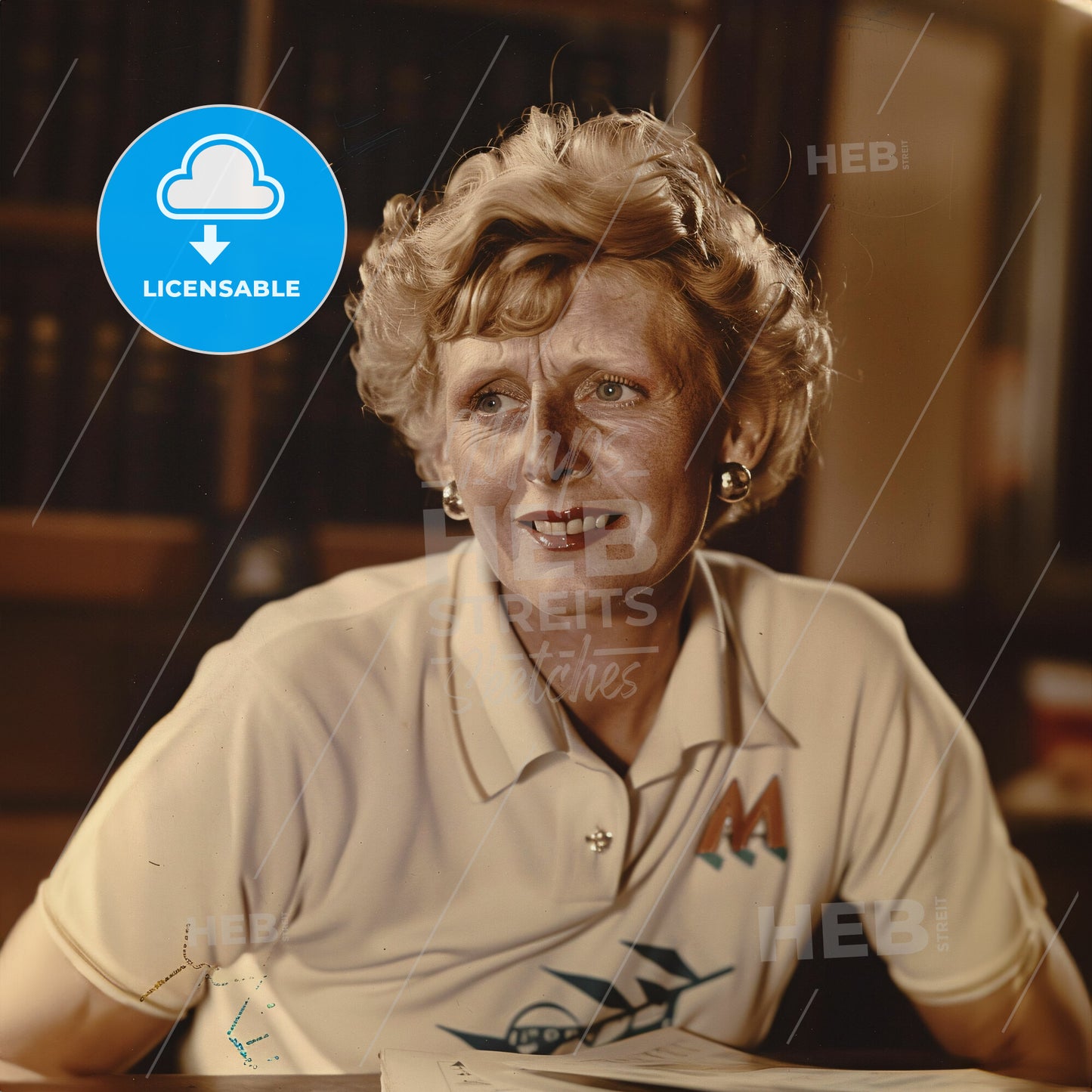 Fanny Blankers-Koen, 1918 - 2004, Dutch runner - A Woman Sitting At A Desk