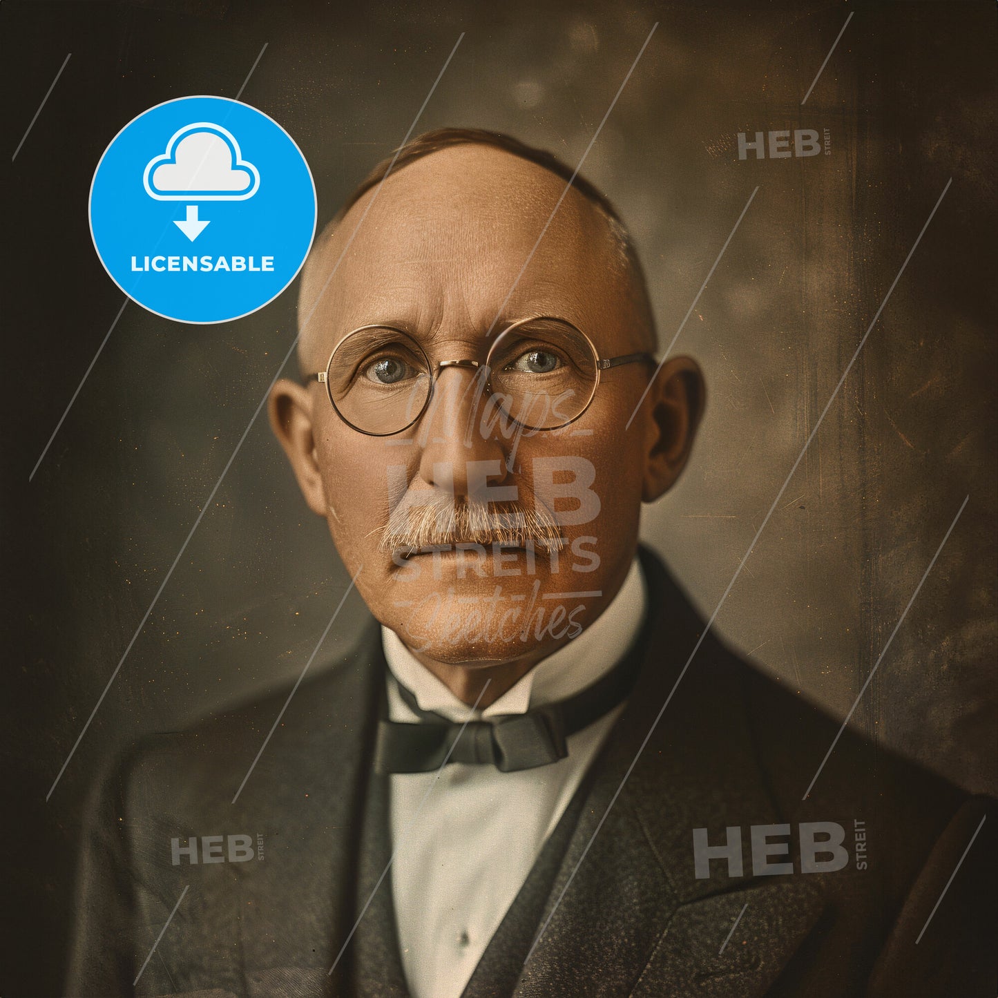 Ferdinand Sauerbruch, 1875 - 1951, German surgeon - A Man With A Mustache Wearing Glasses