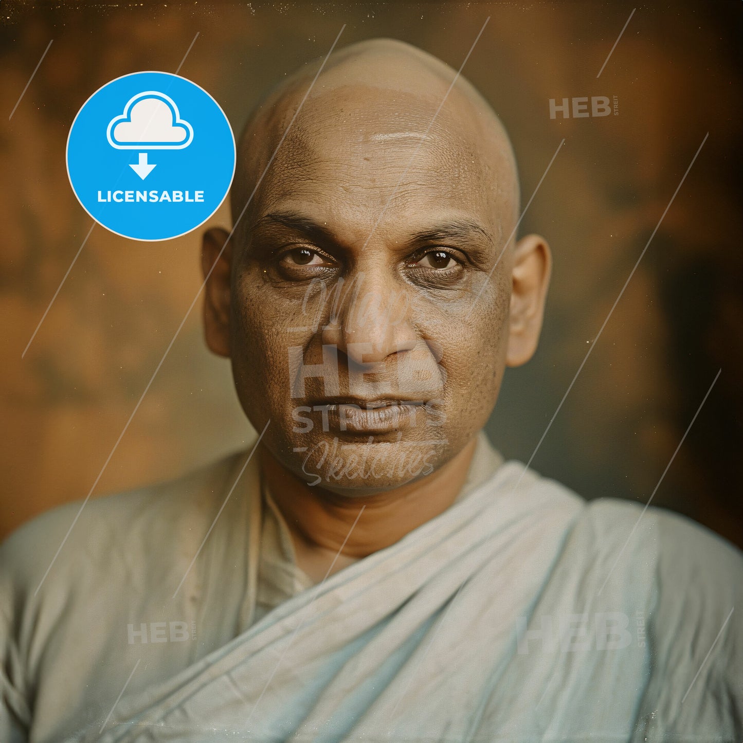 Swami Sivananda, 1887 - 1963, Indian Hindu spiritual teacher - A Bald Man In A White Robe