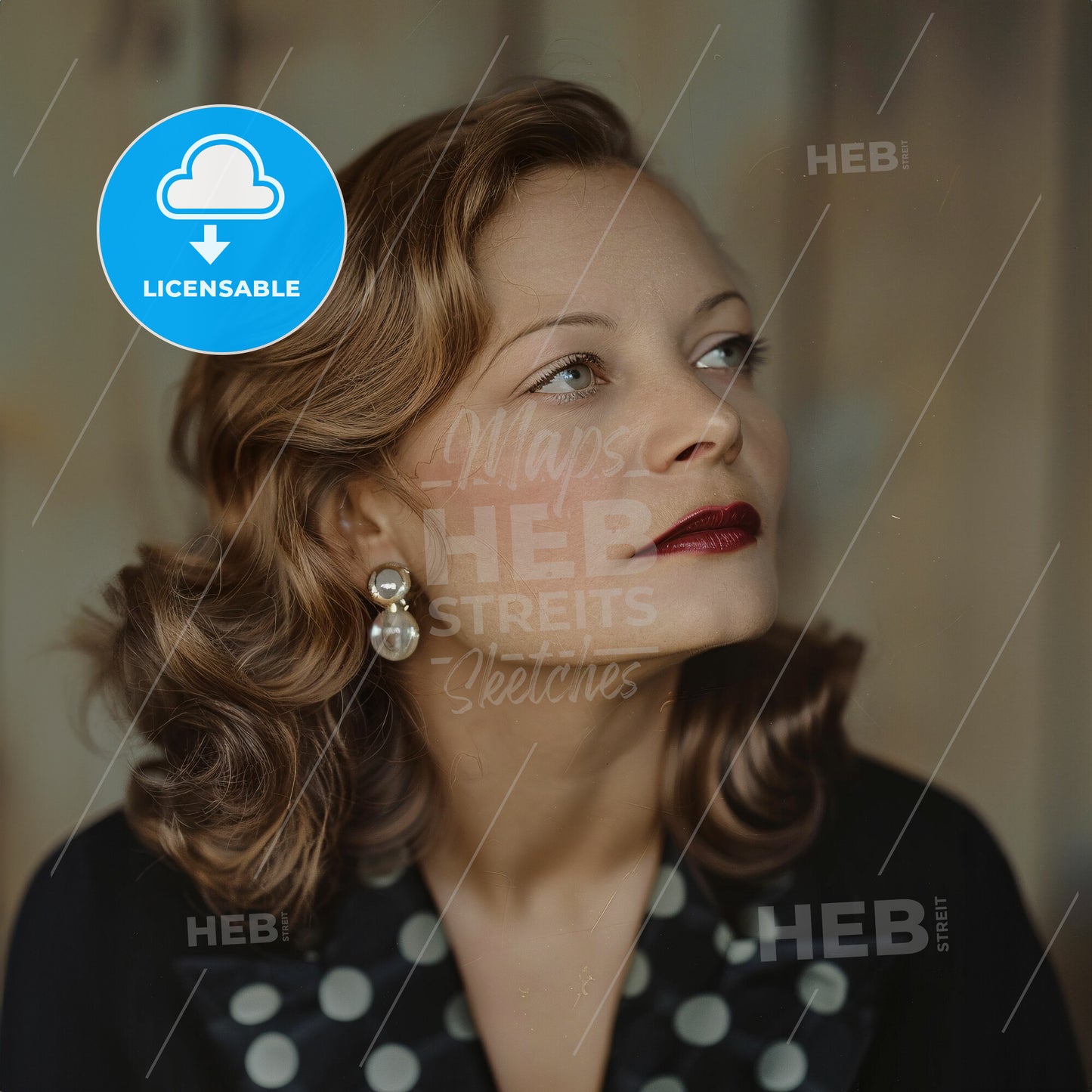 Tallulah Bankhead, 1902 - 1968, American actress and socialite - A Woman Looking Up To The Side