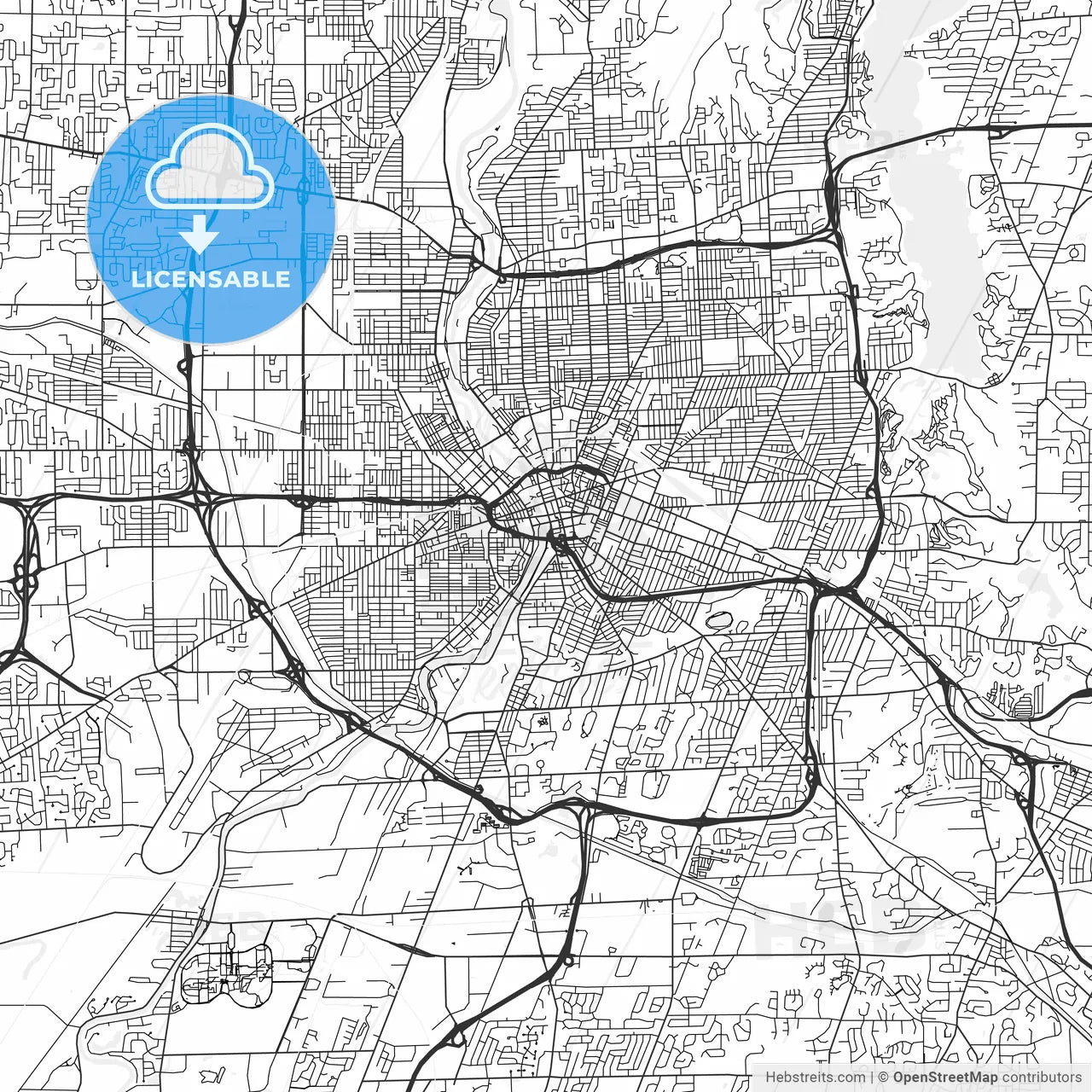 Rochester, New York - Area Map - Light