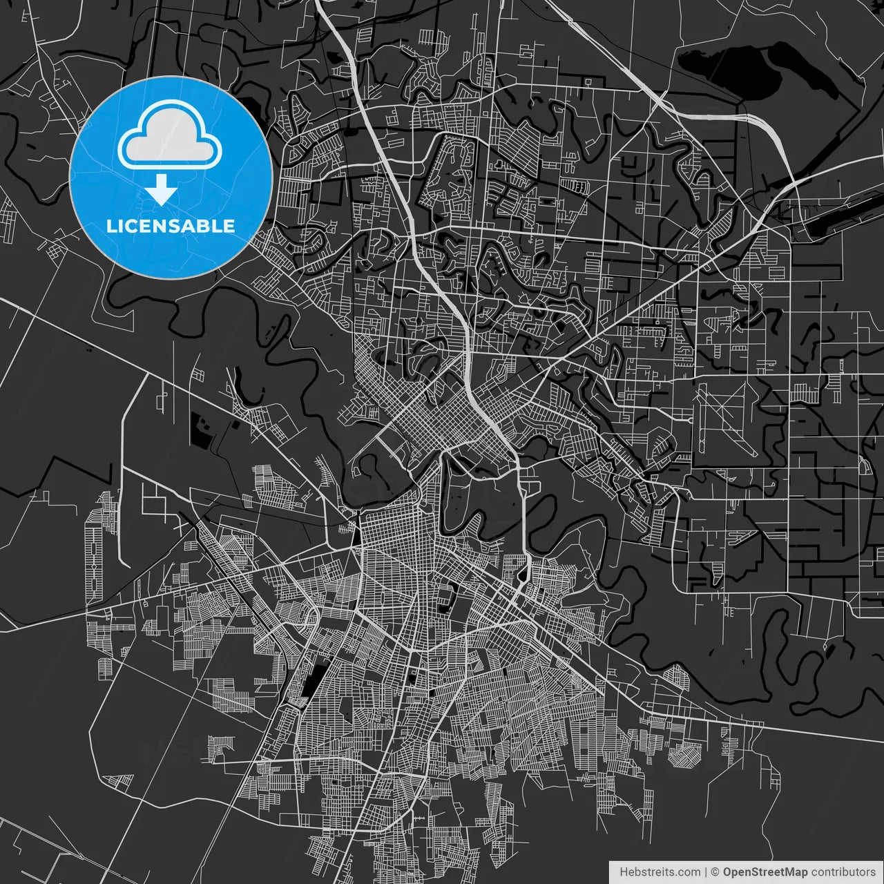Brownsville, Texas - Area Map - Dark