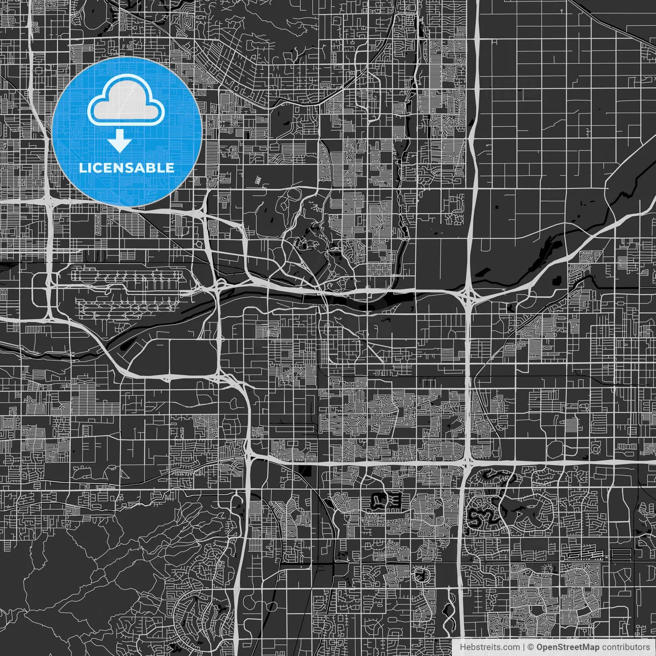 Tempe, Arizona - Area Map - Dark