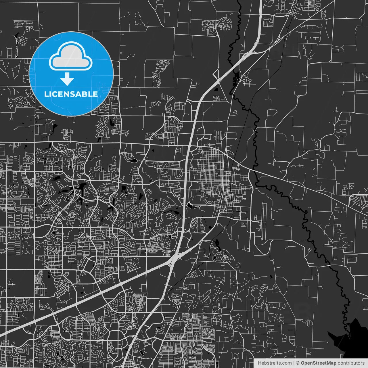 McKinney, Texas - Area Map - Dark