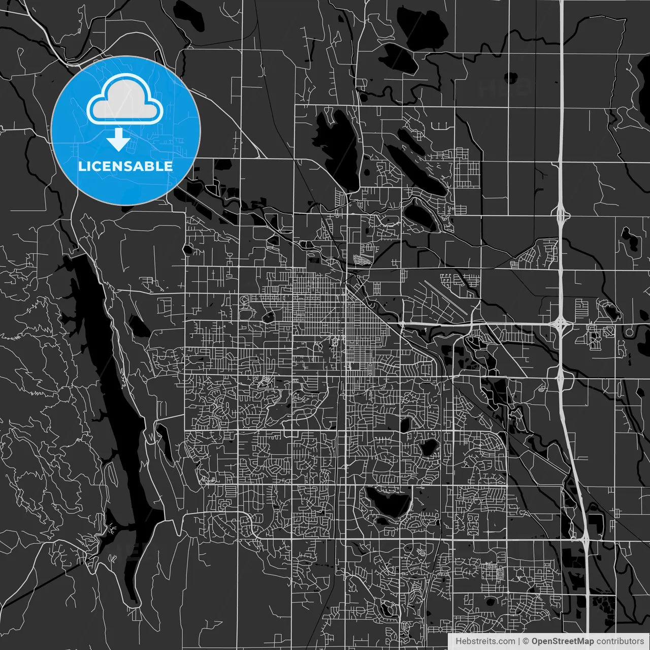 Fort Collins, Colorado - Area Map - Dark