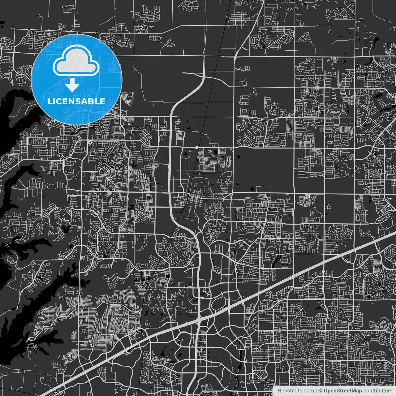 Frisco, Texas - Area Map - Dark