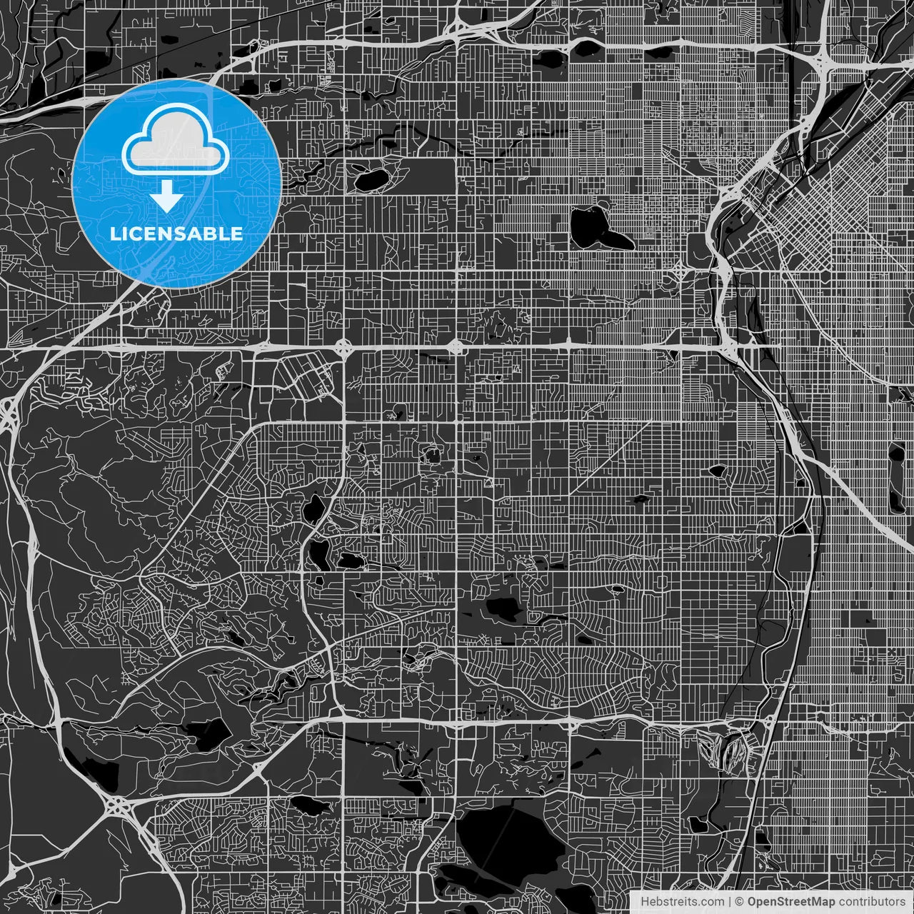 Lakewood, Colorado - Area Map - Dark
