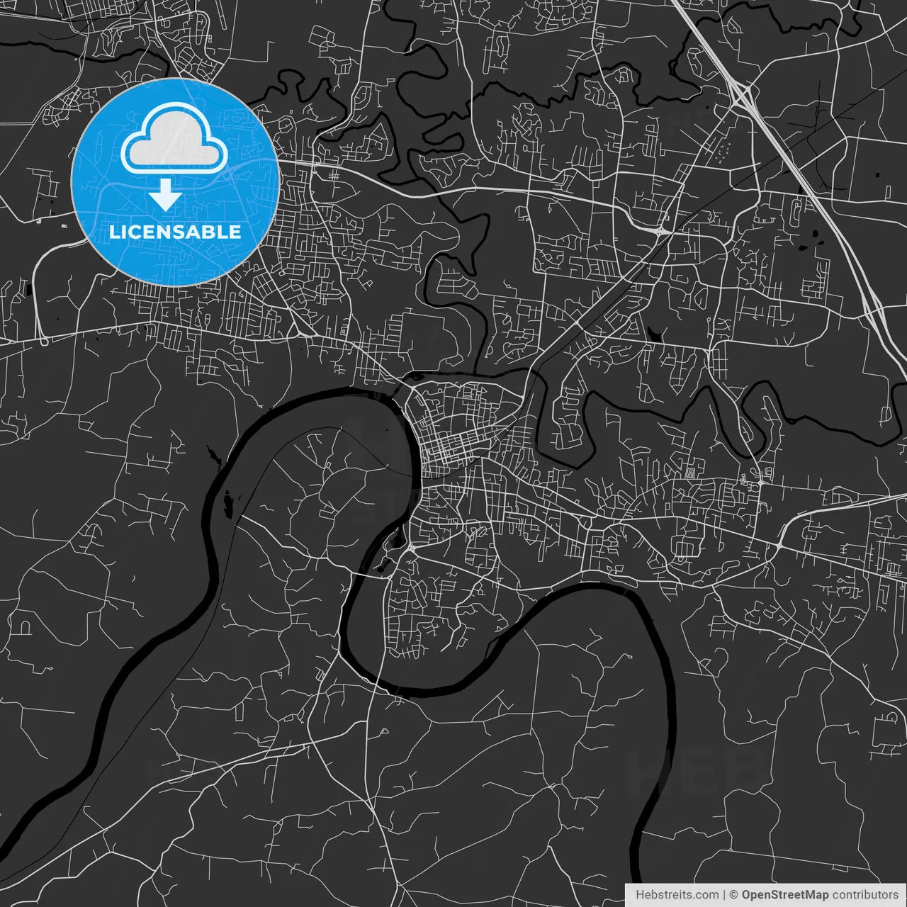 Clarksville, Tennessee - Area Map - Dark