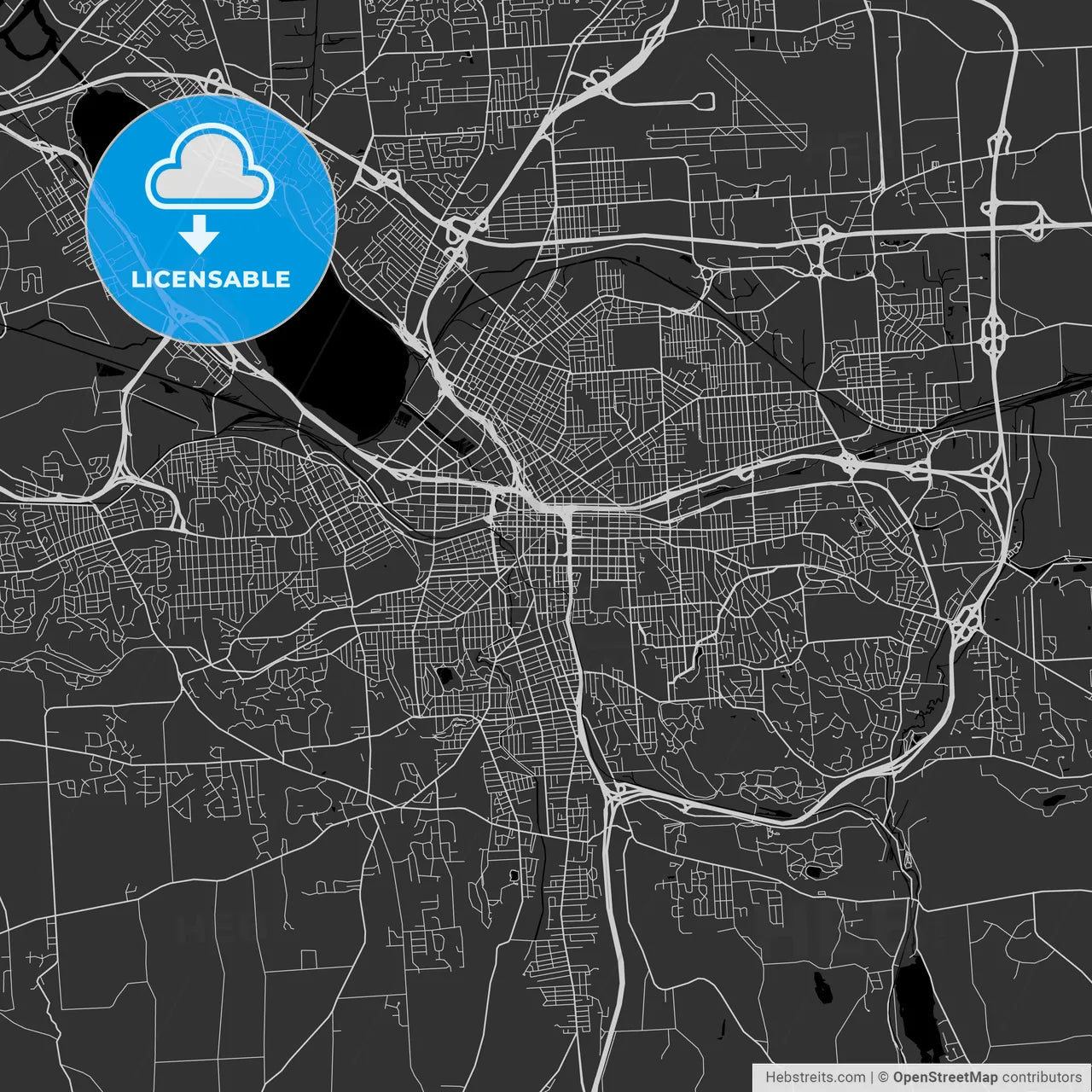 Syracuse, New York - Area Map - Dark