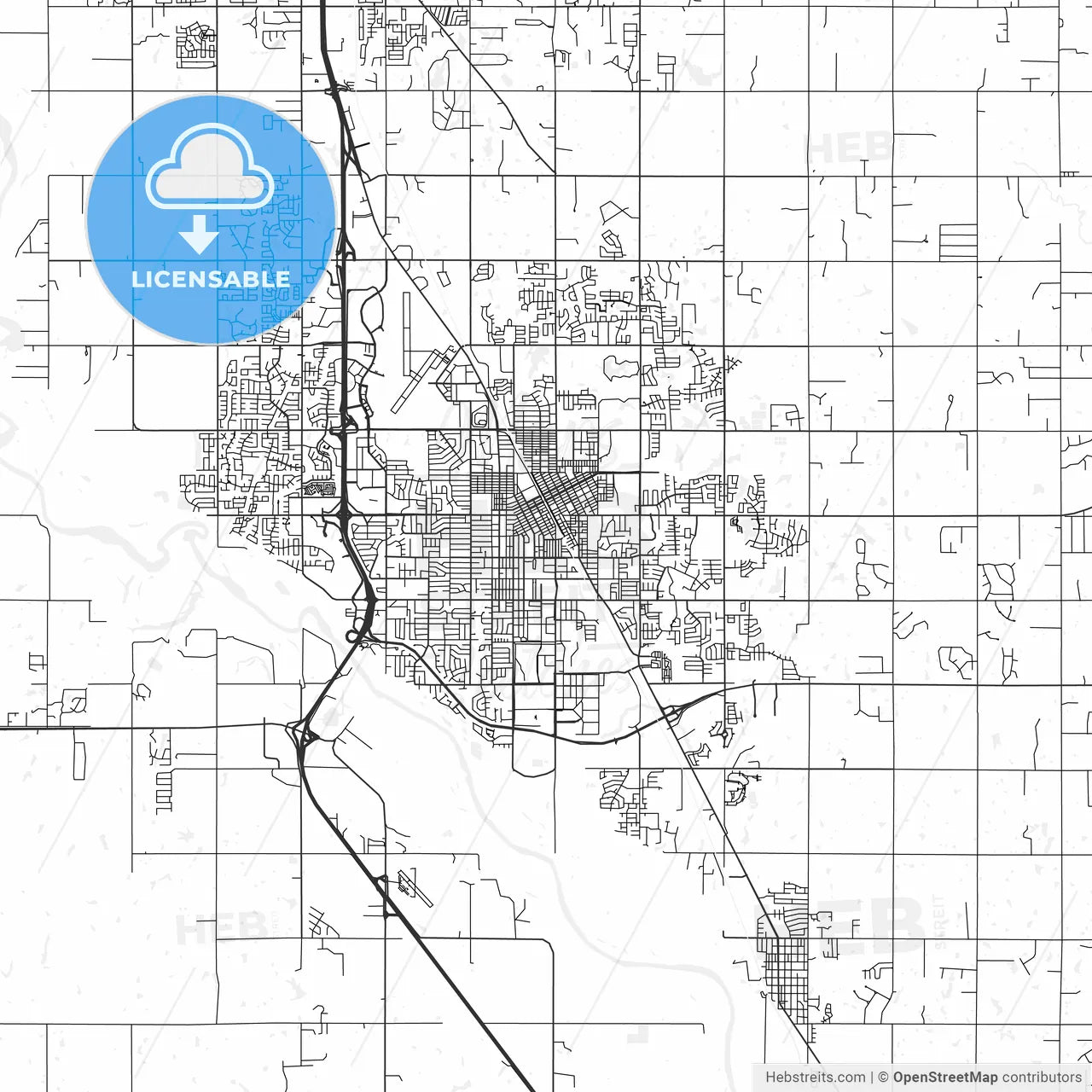 Norman, Oklahoma - Area Map - Light