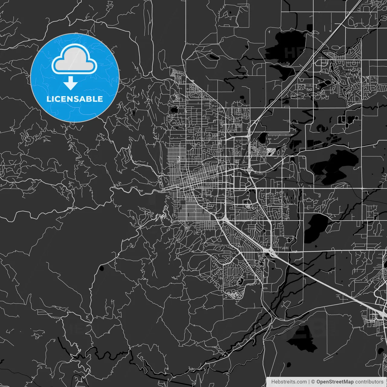 Boulder, Colorado - Area Map - Dark
