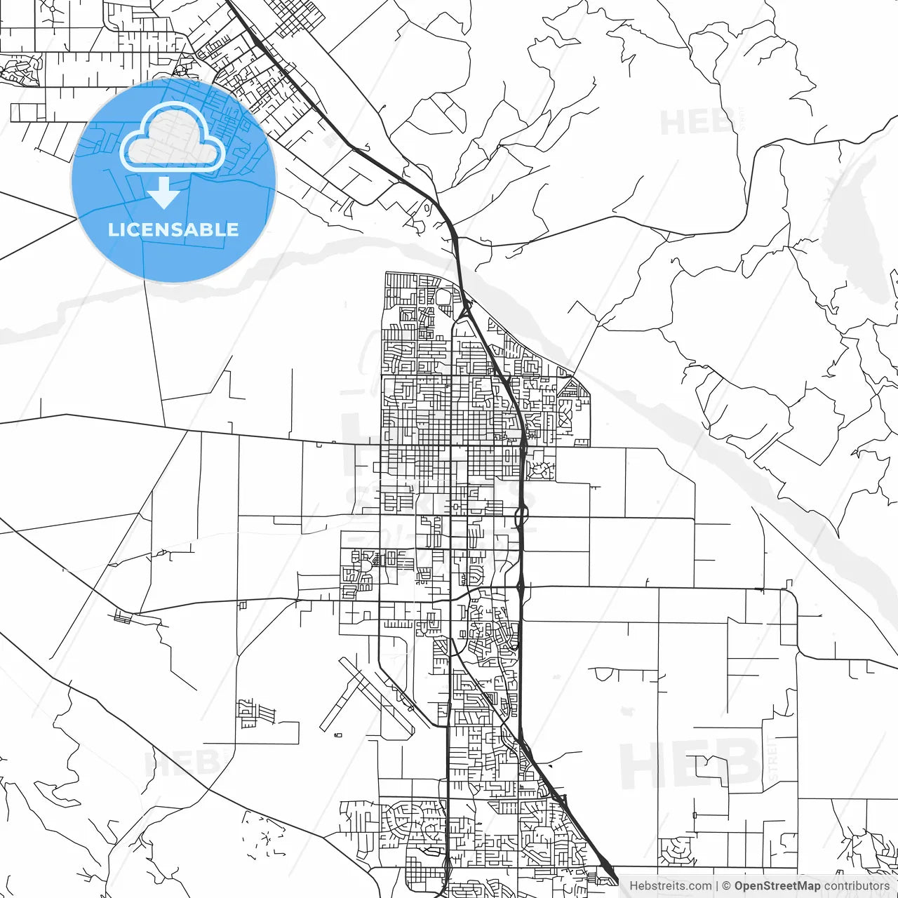 Santa Maria, California - Area Map - Light
