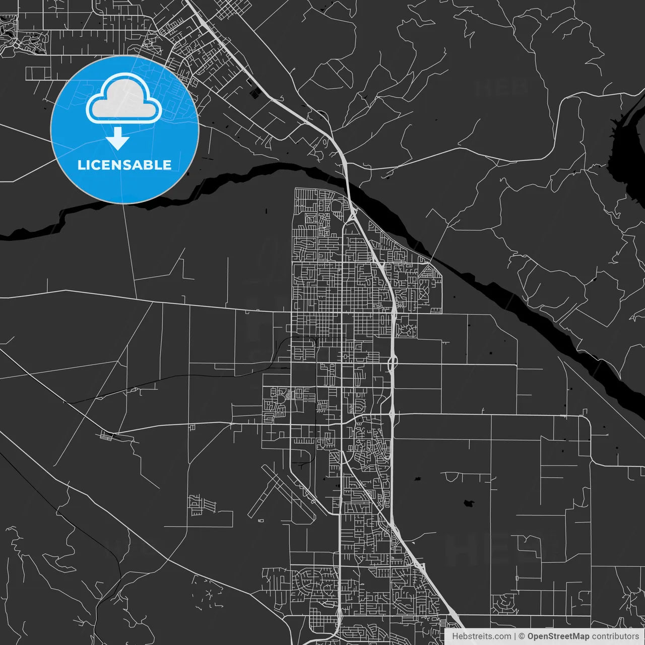 Santa Maria, California - Area Map - Dark