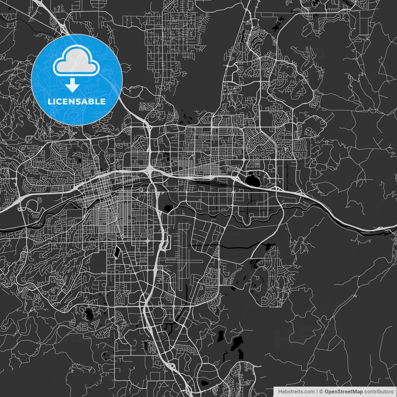 Sparks, Nevada - Area Map - Dark