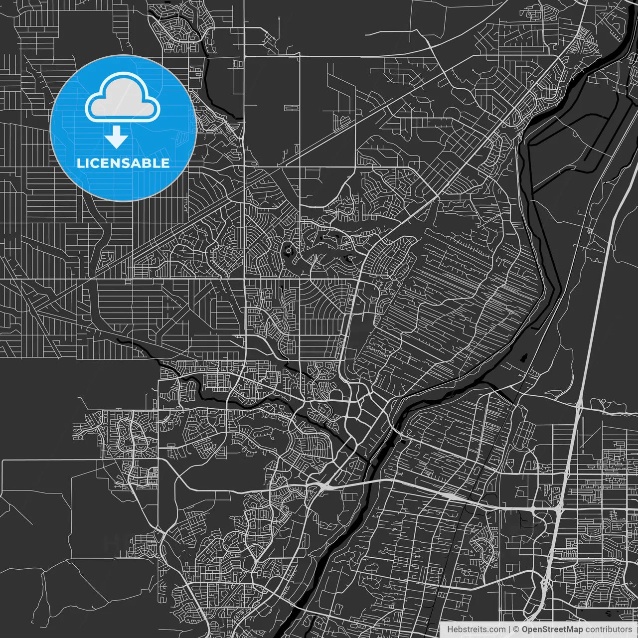 Rio Rancho, New Mexico - Area Map - Dark
