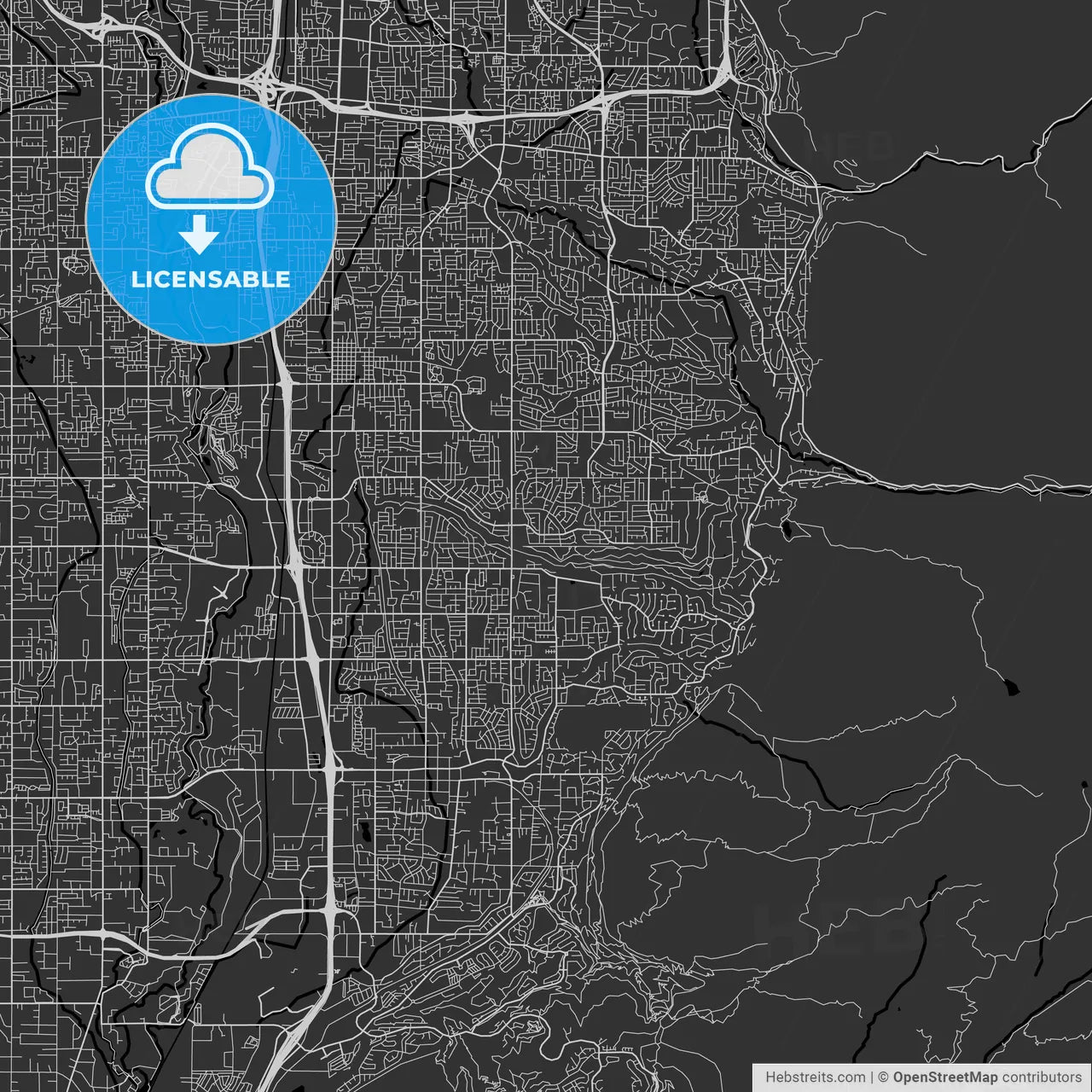 Sandy, Utah - Area Map - Dark