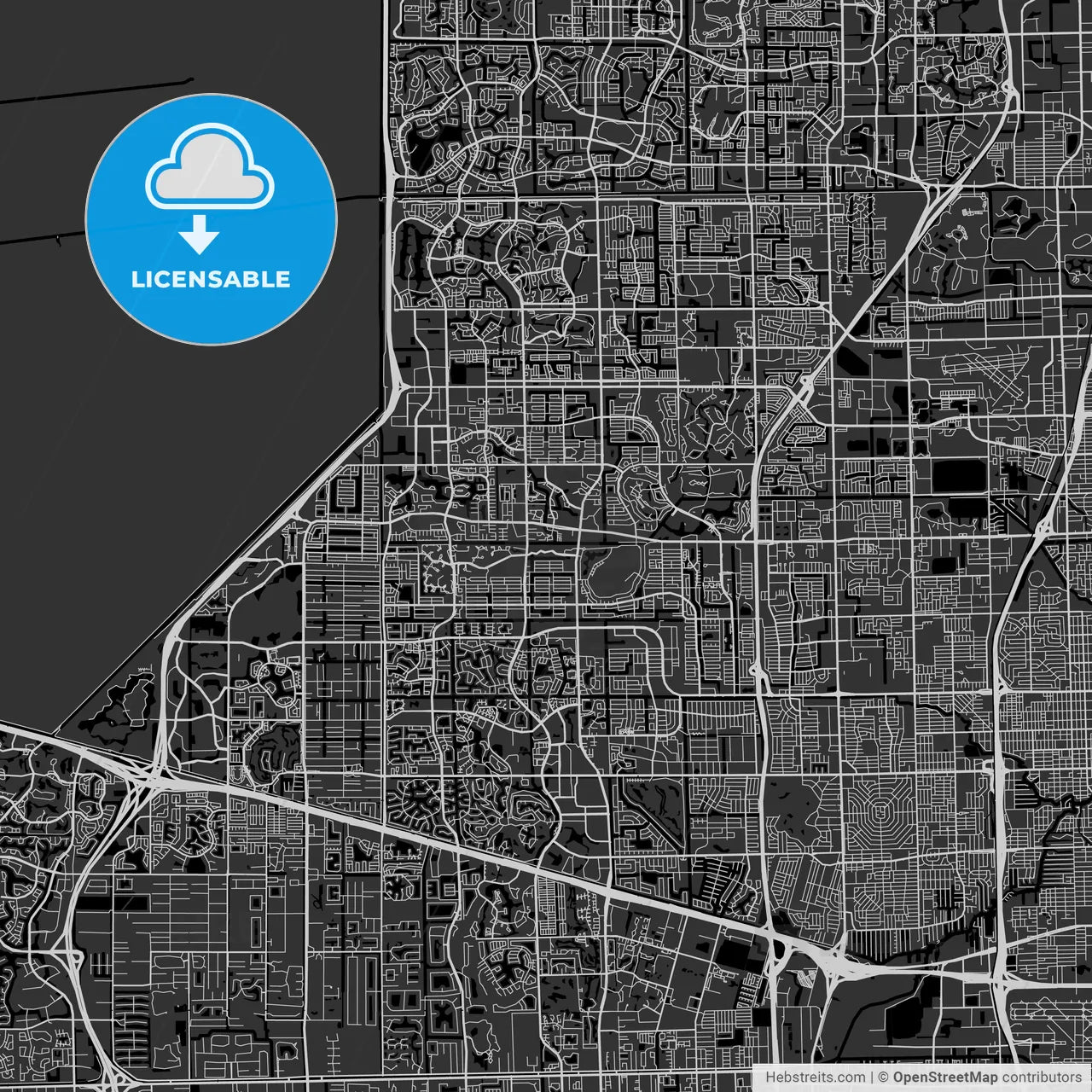 Sunrise, Florida - Area Map - Dark