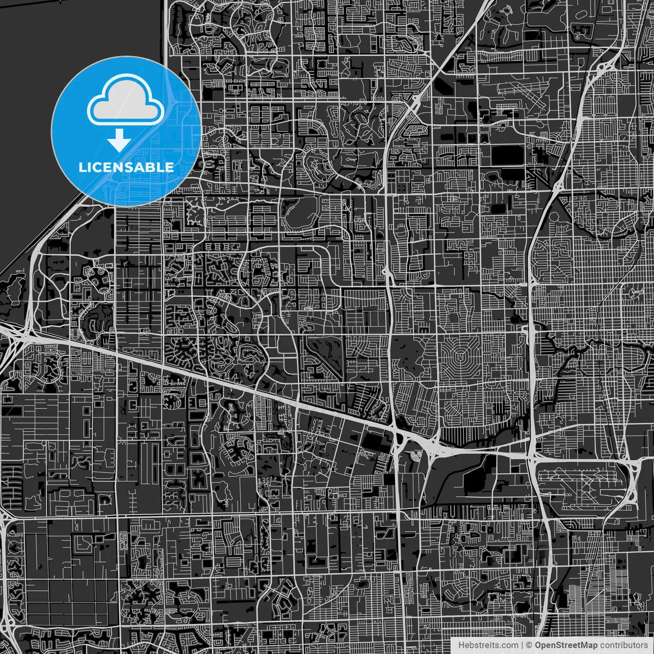 Plantation, Florida - Area Map - Dark