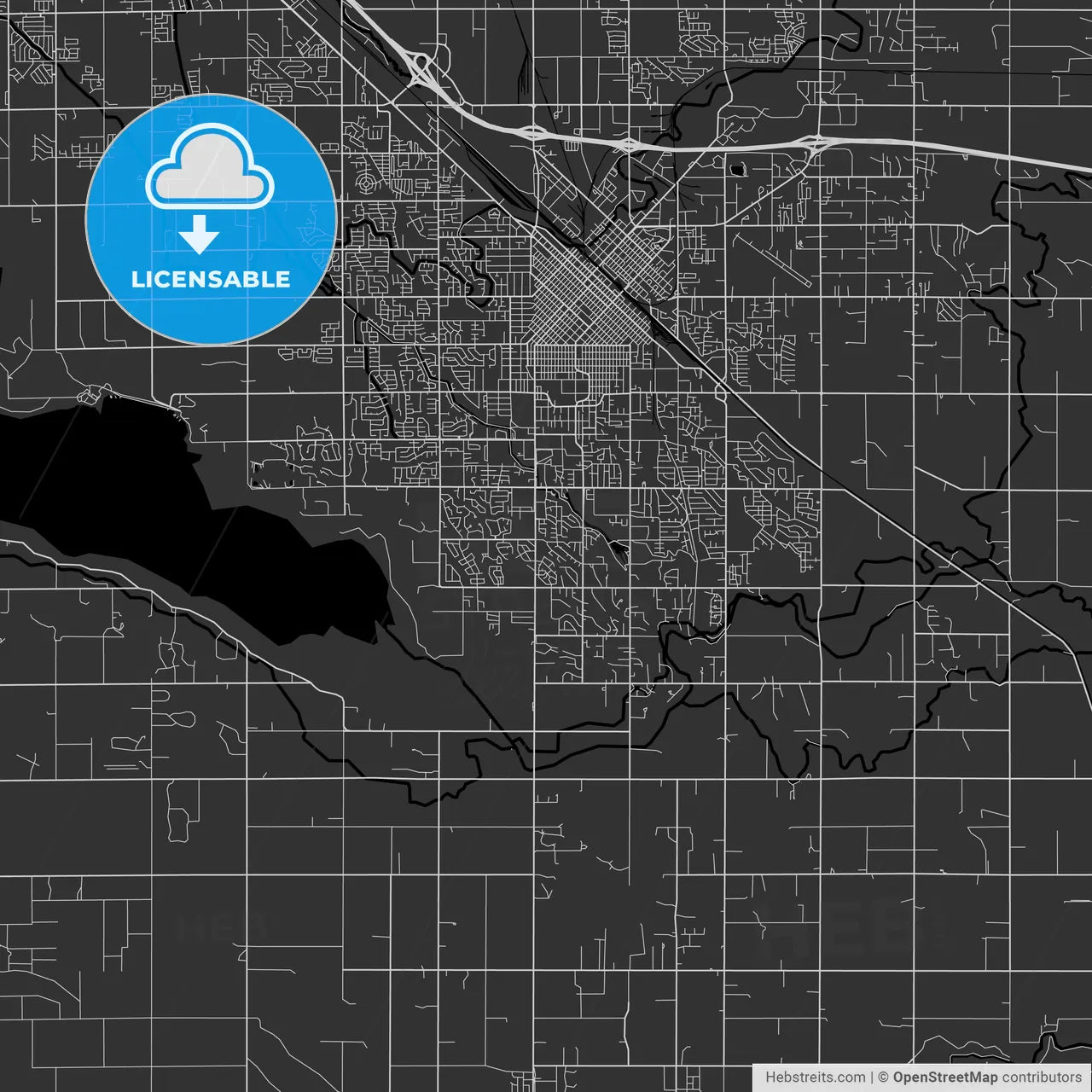 Nampa, Idaho - Area Map - Dark