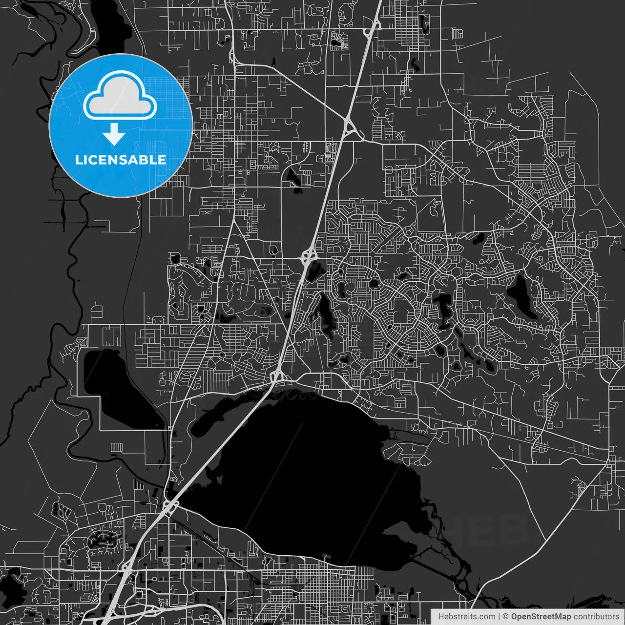 Deltona, Florida - Area Map - Dark