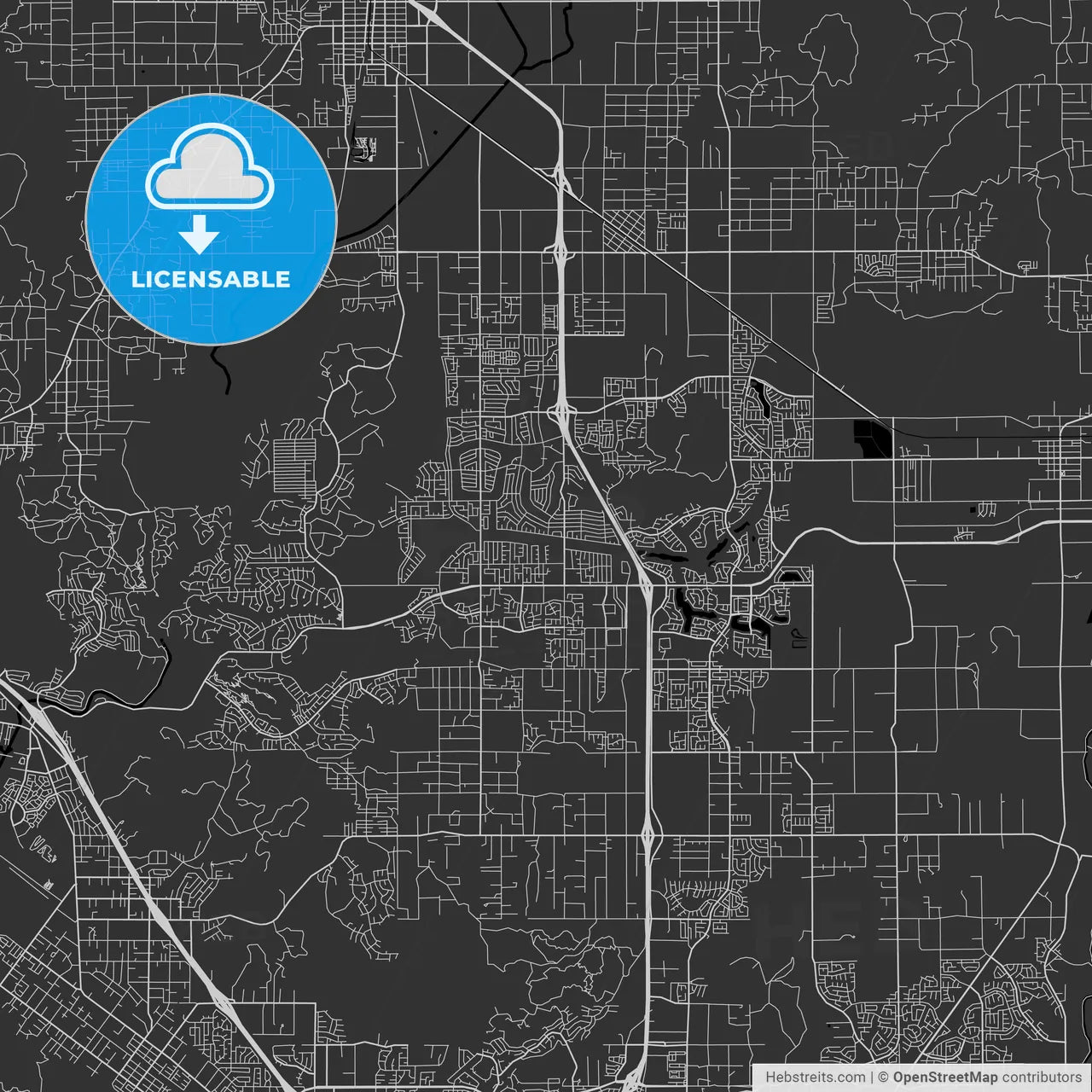 Menifee, California - Area Map - Dark