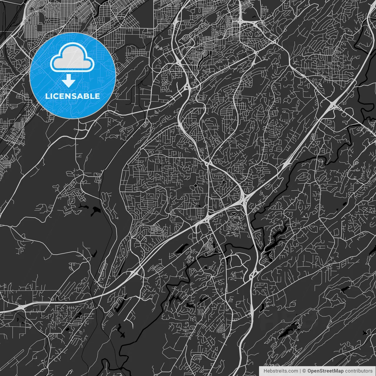 Hoover, Alabama - Area Map - Dark