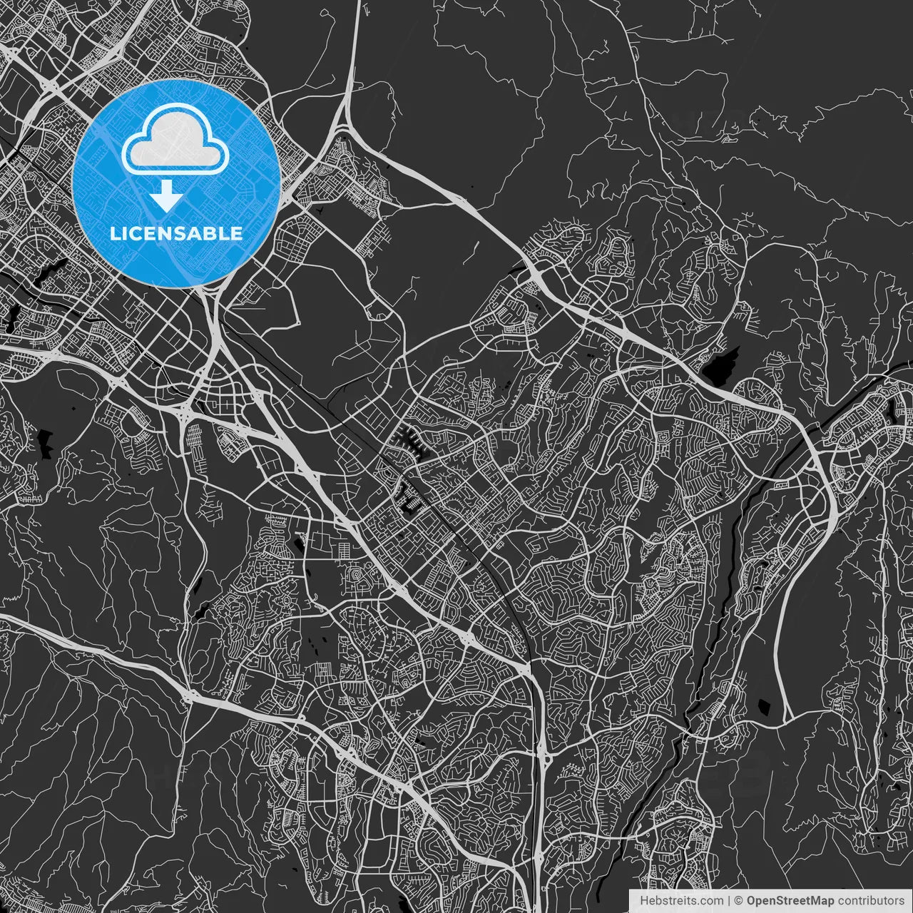 Lake Forest, California - Area Map - Dark