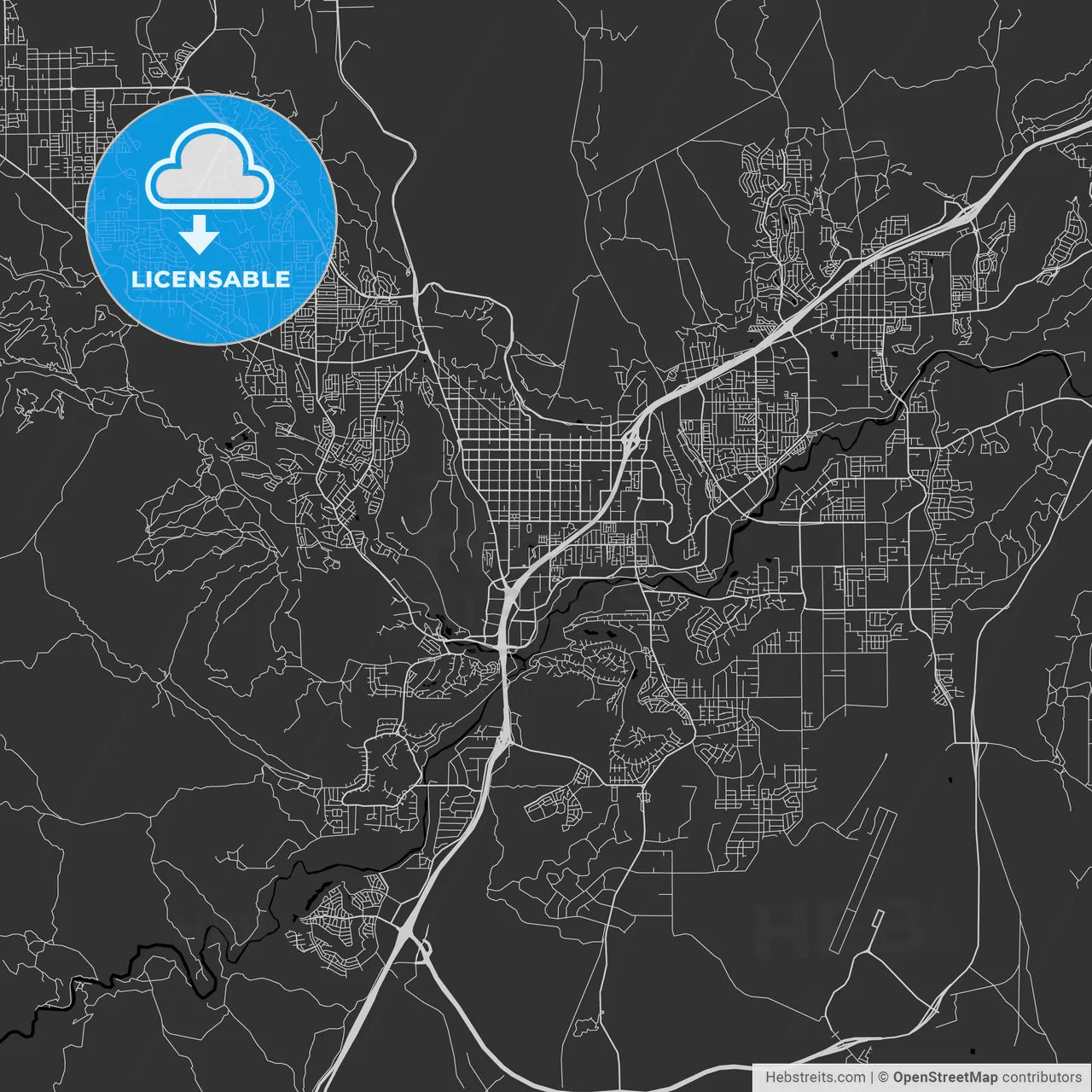 St. George, Utah - Area Map - Dark