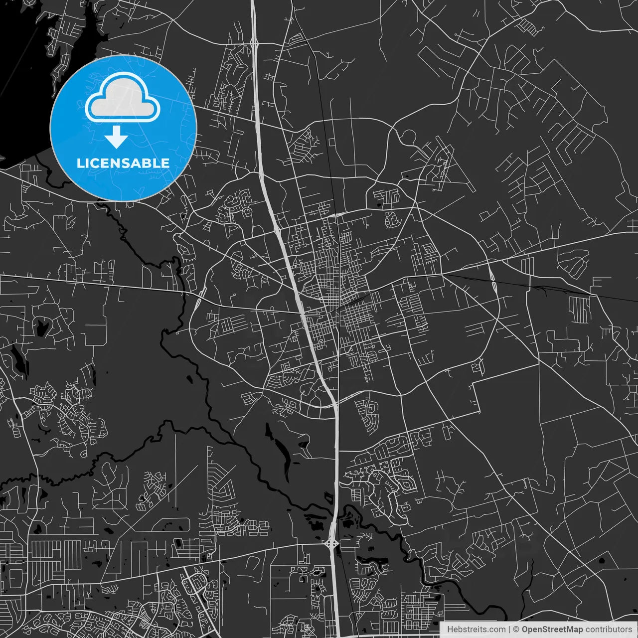 Conroe, Texas - Area Map - Dark