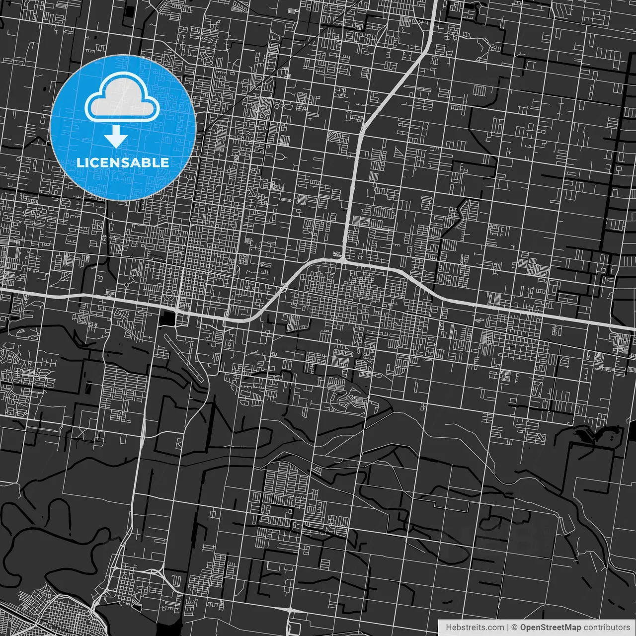 Pharr, Texas - Area Map - Dark