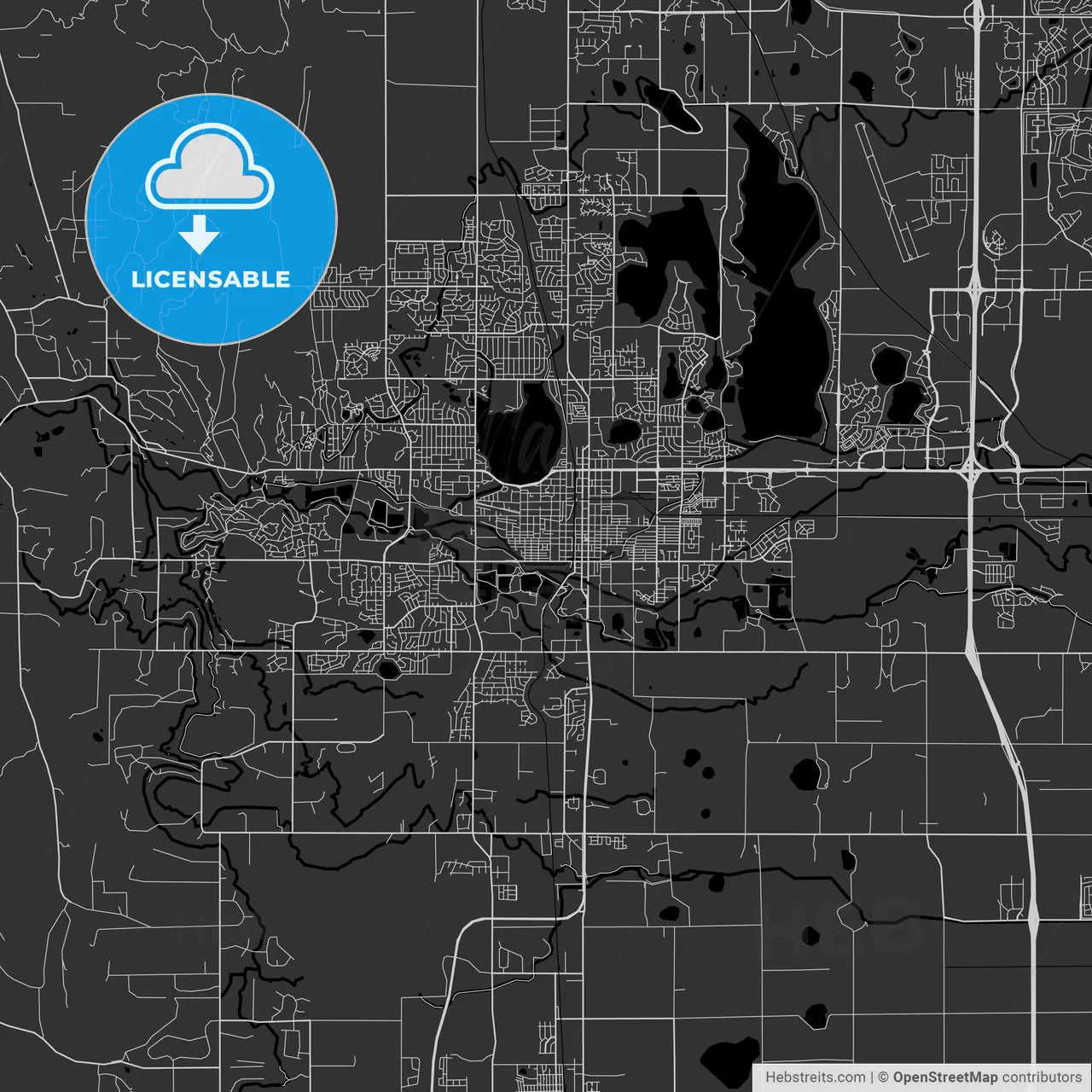 Loveland, Colorado - Area Map - Dark