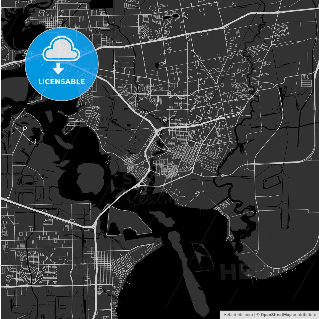 Baytown, Texas - Area Map - Dark