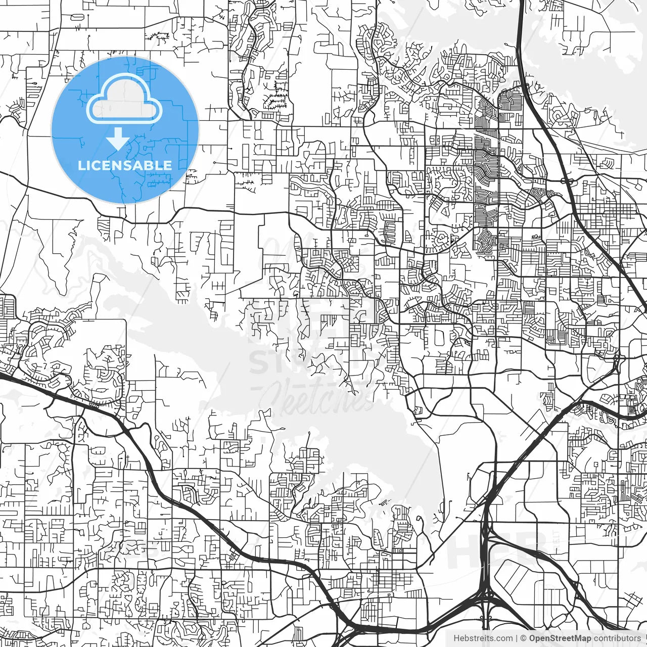 Flower Mound, Texas - Area Map - Light