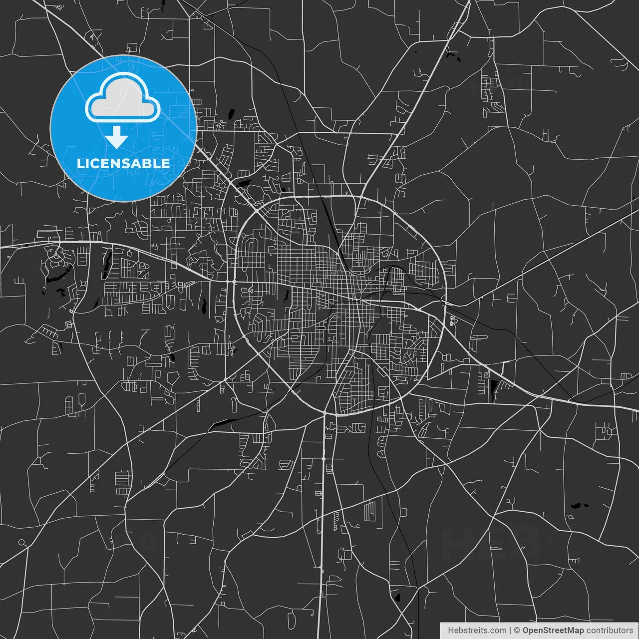 Dothan, Alabama - Area Map - Dark