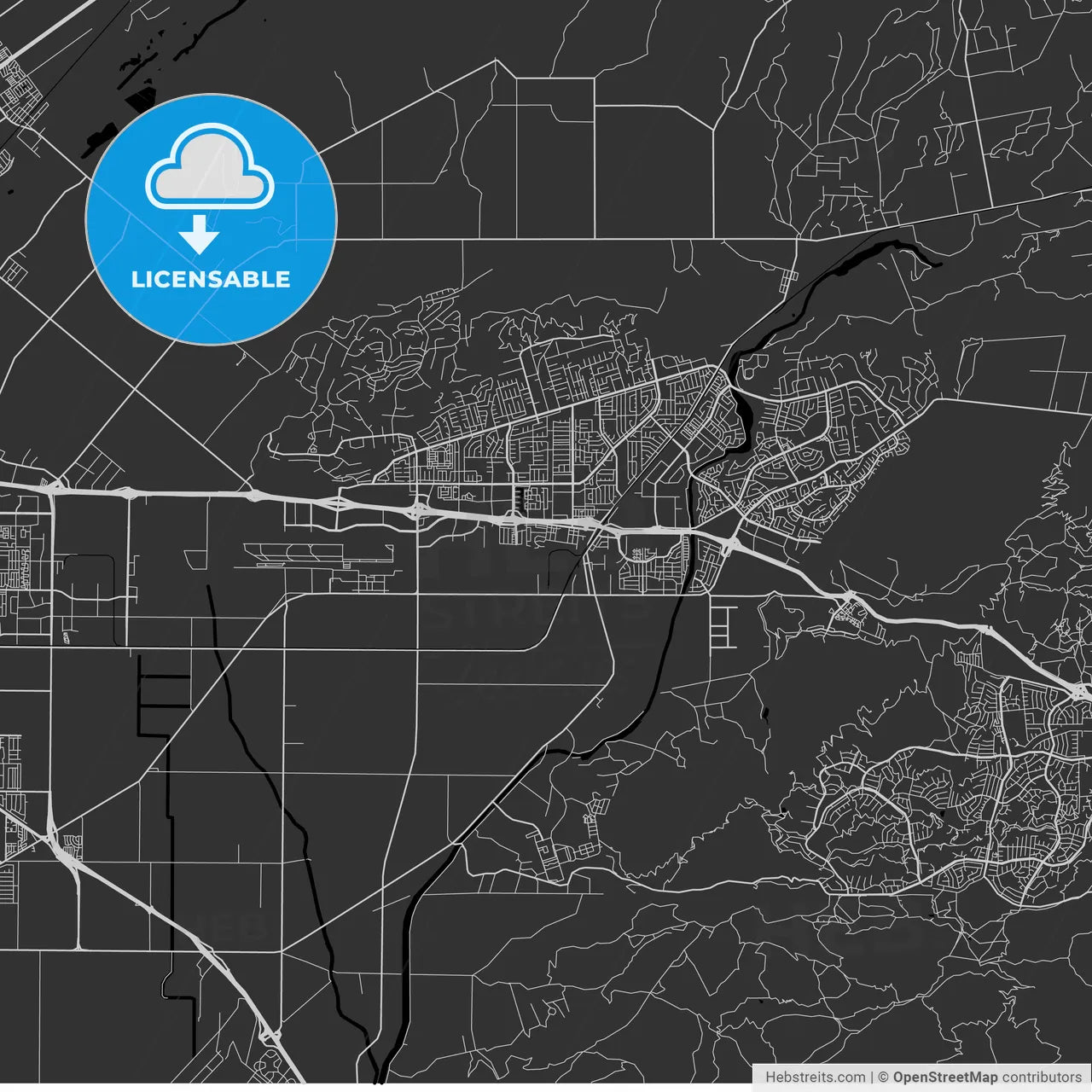 Camarillo, California - Area Map - Dark