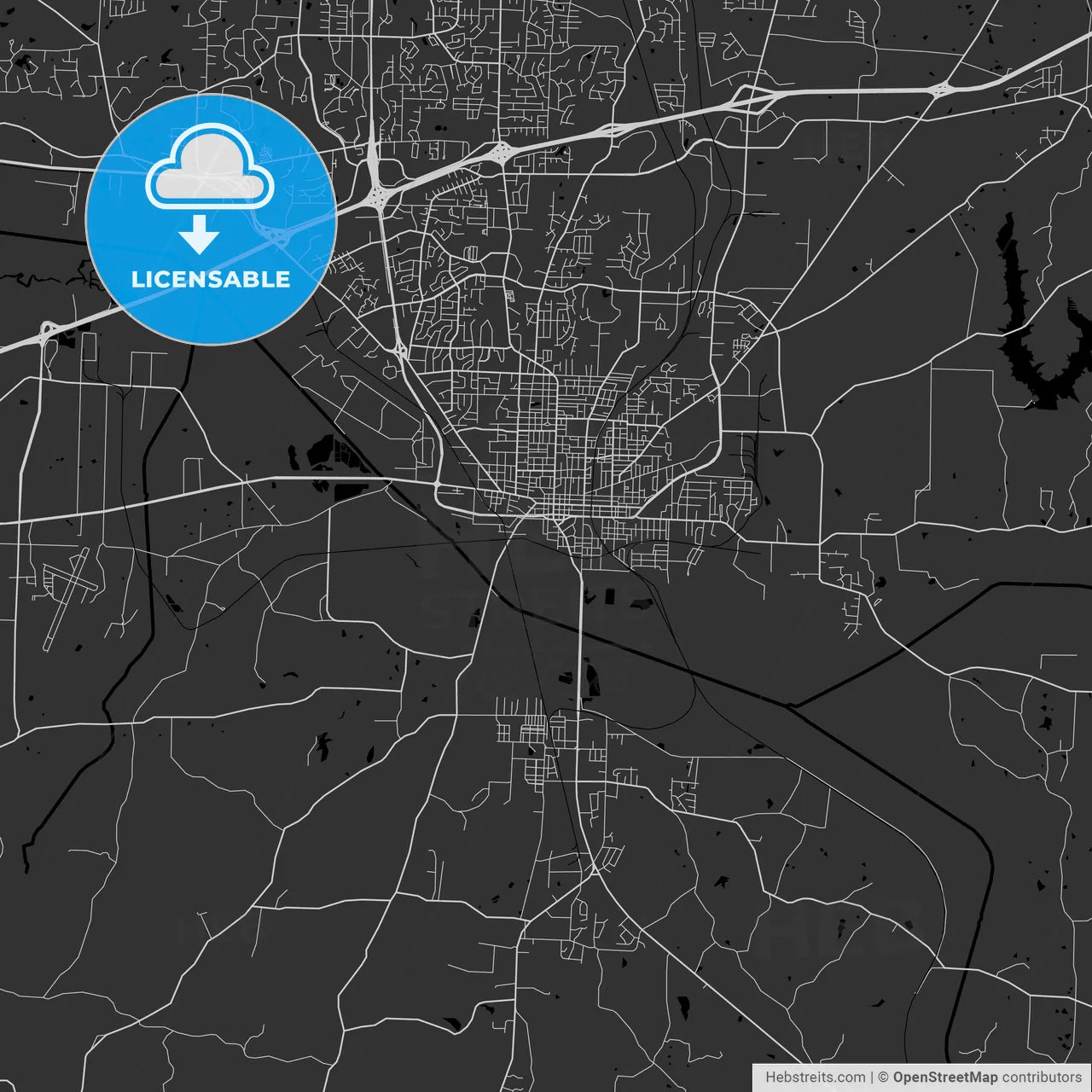 Jackson, Tennessee - Area Map - Dark