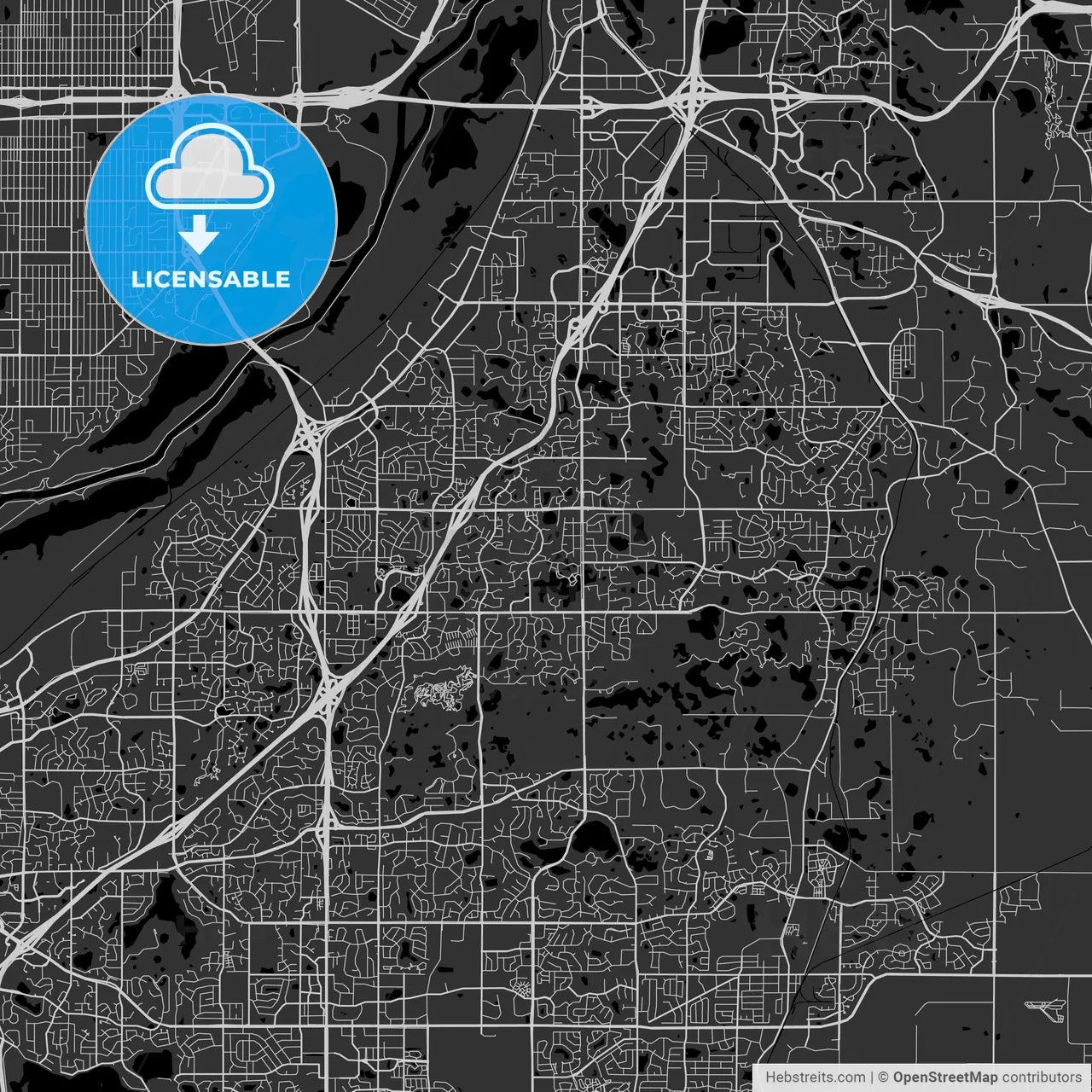 Eagan, Minnesota - Area Map - Dark