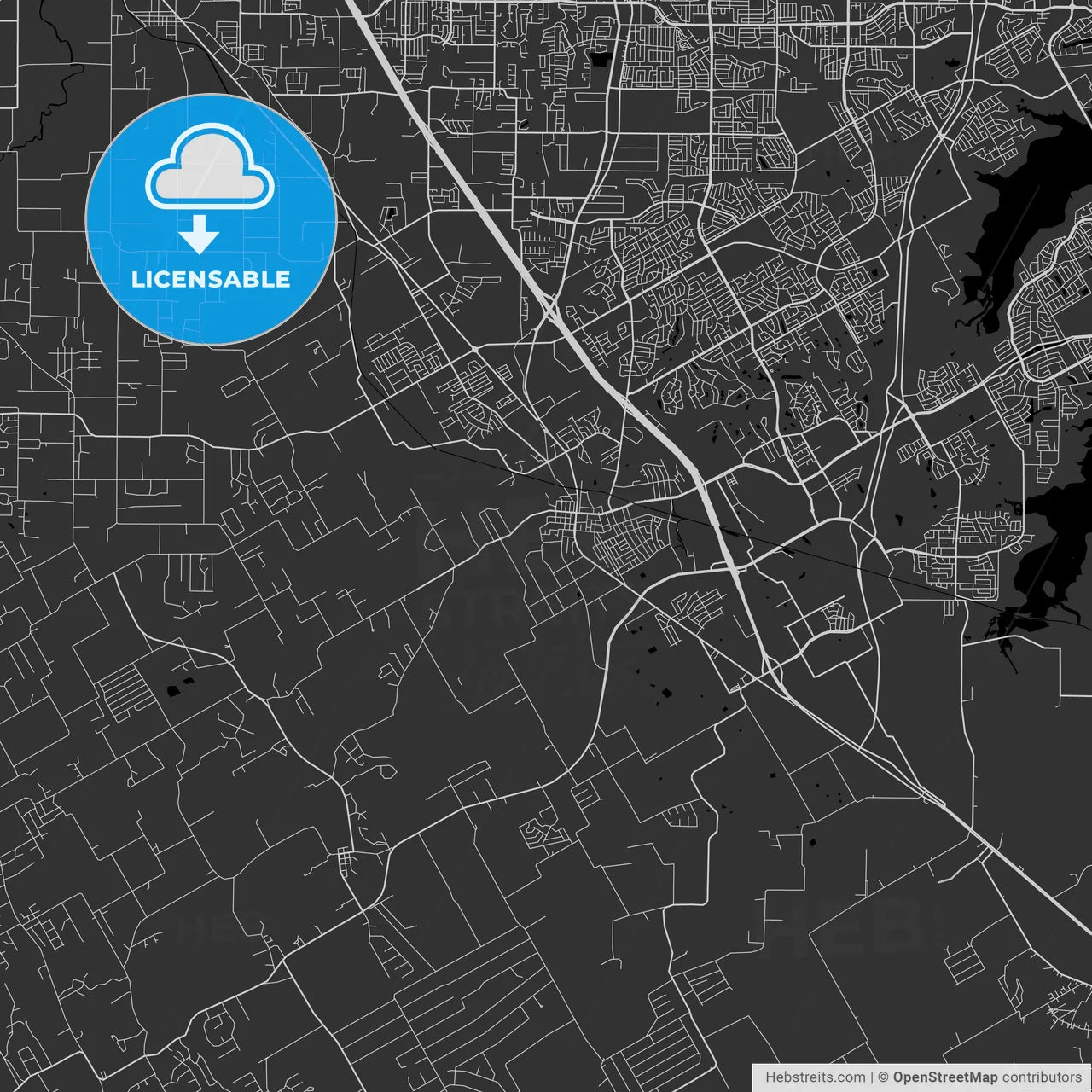 Mansfield, Texas - Area Map - Dark