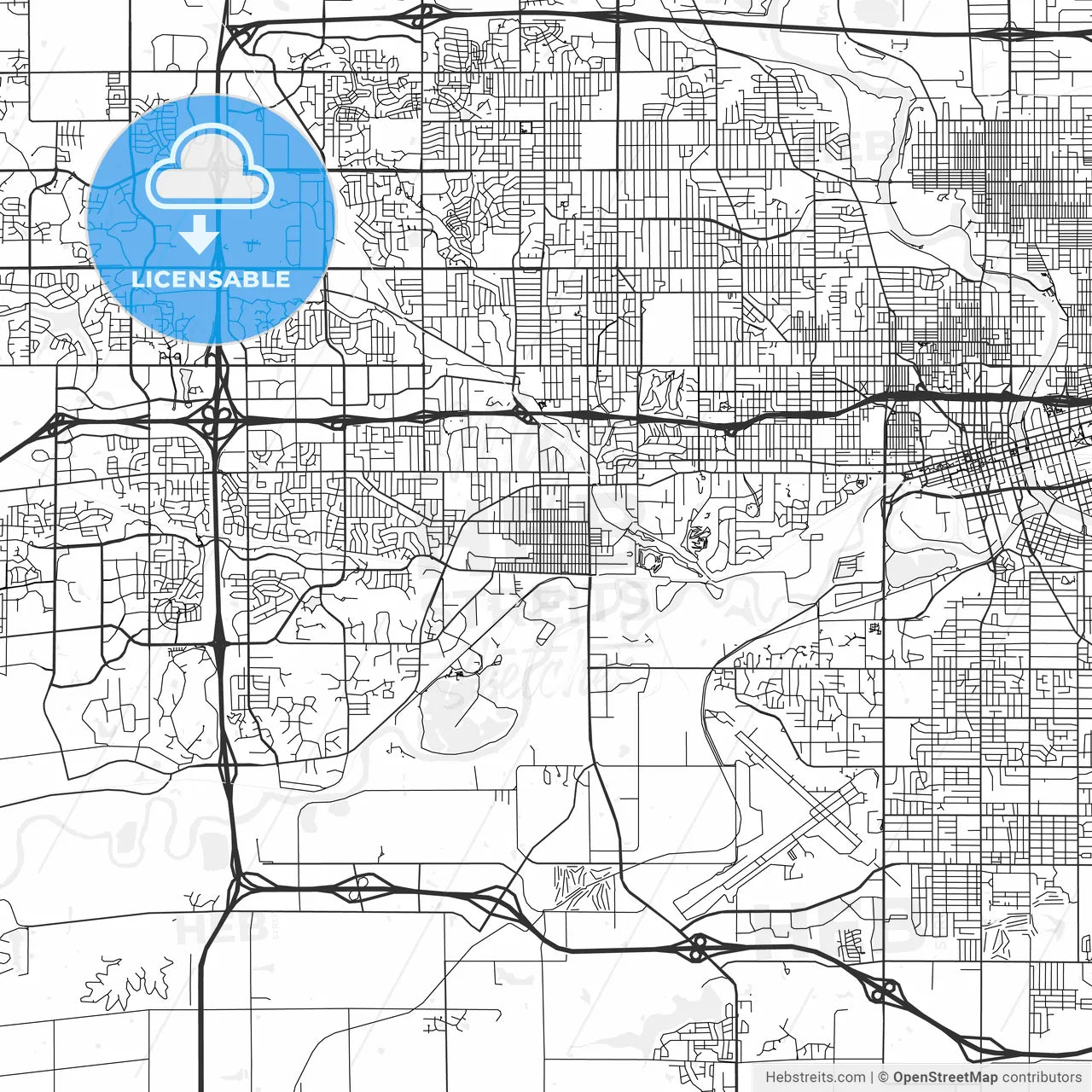 West Des Moines, Iowa - Area Map - Light