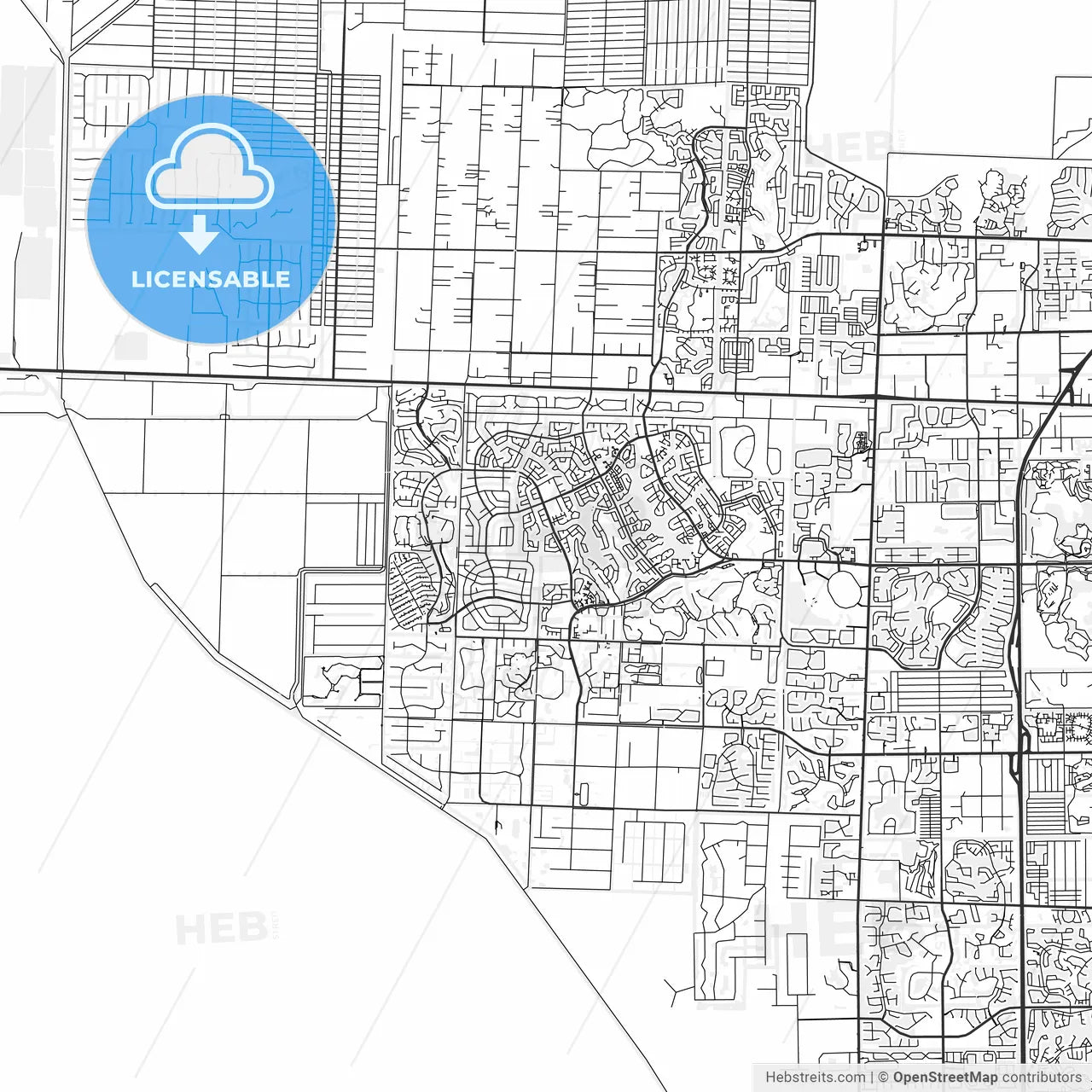 Wellington, Florida - Area Map - Light