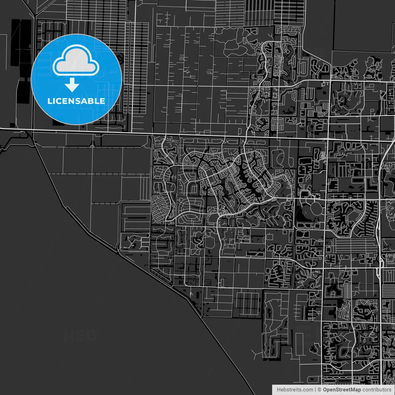 Wellington, Florida - Area Map - Dark