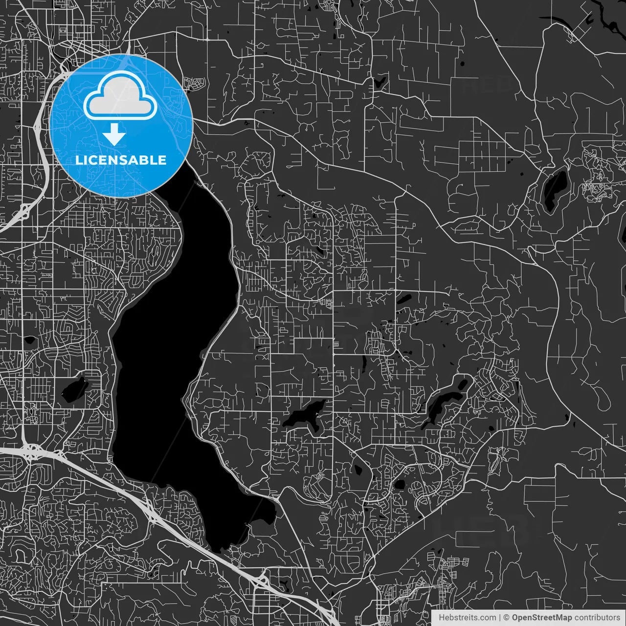 Sammamish, Washington - Area Map - Dark