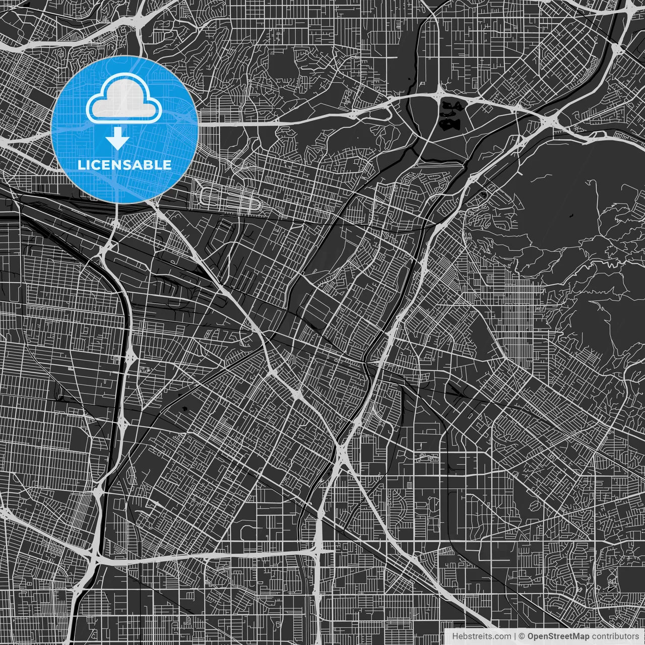 Pico Rivera, California - Area Map - Dark