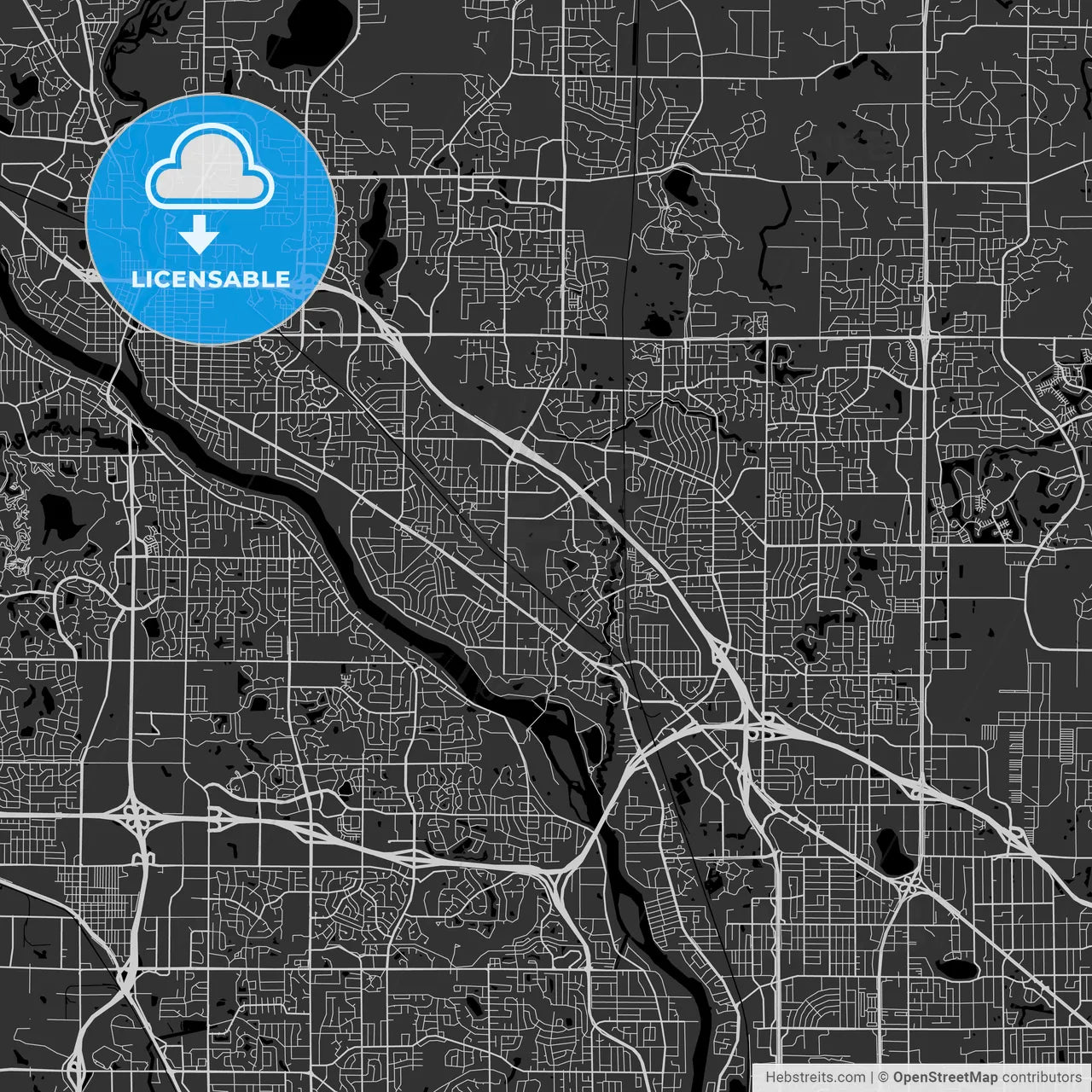 Coon Rapids, Minnesota - Area Map - Dark