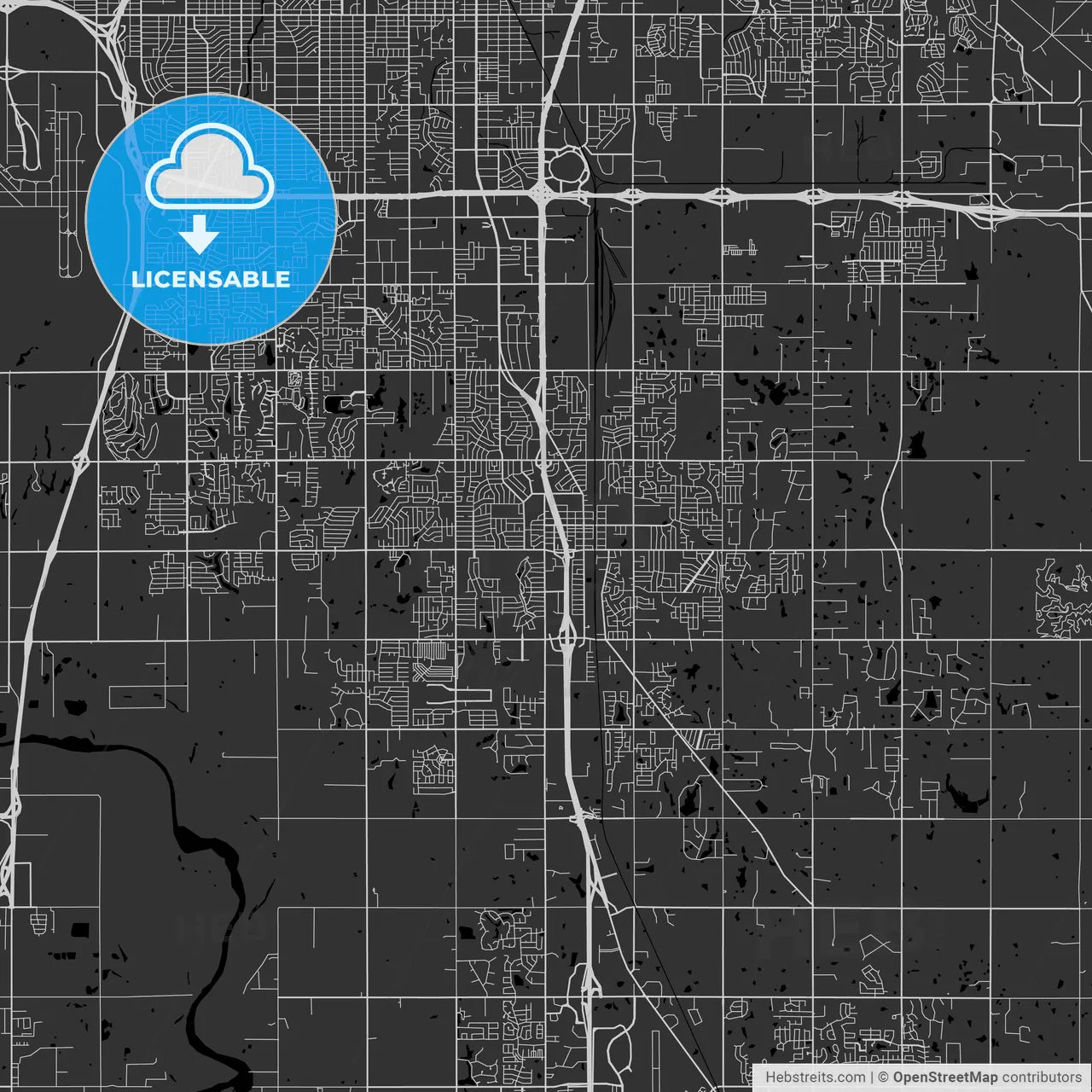 Moore, Oklahoma - Area Map - Dark